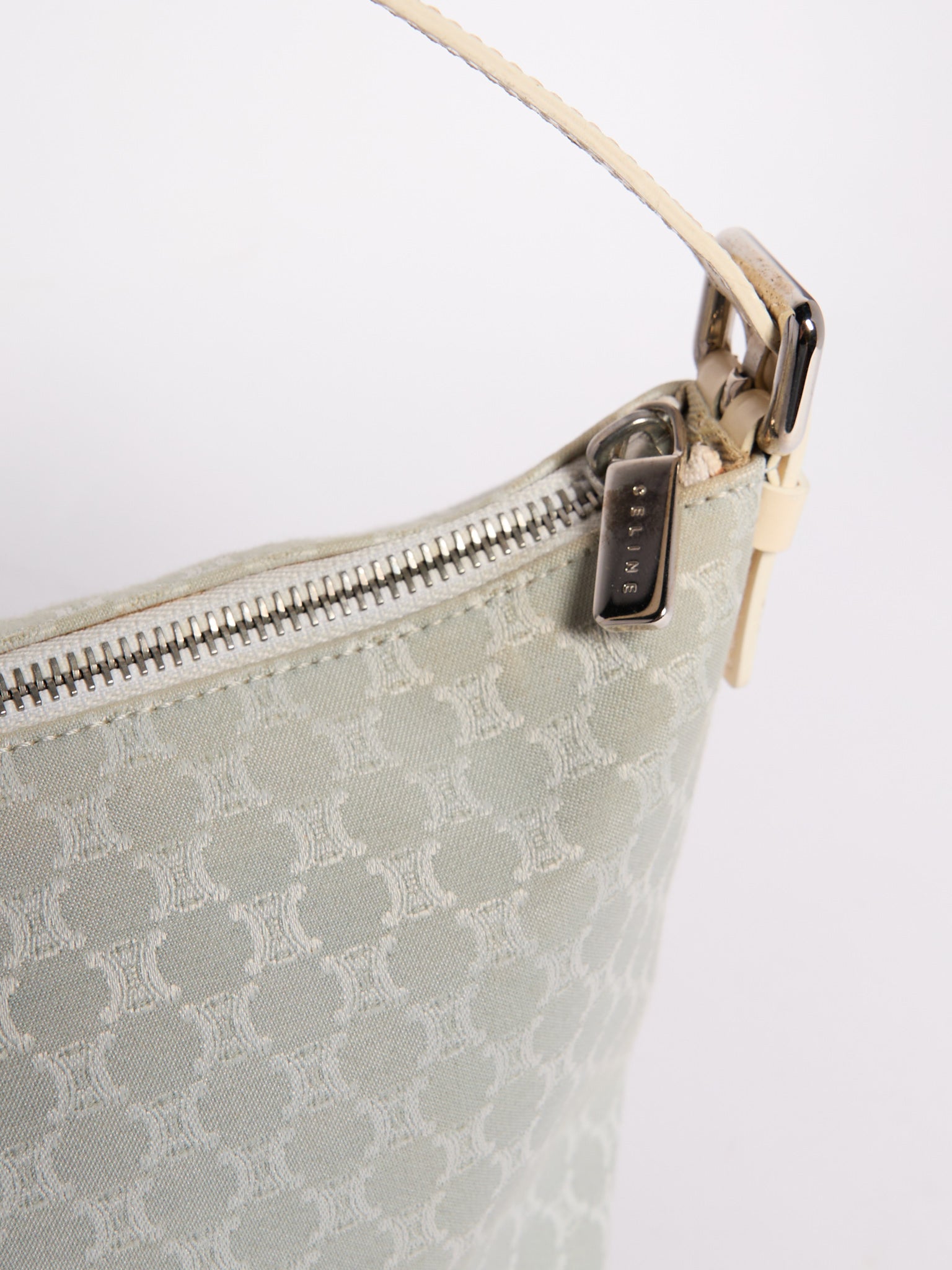 Celine Light Blue Canvas Shoulder Bag