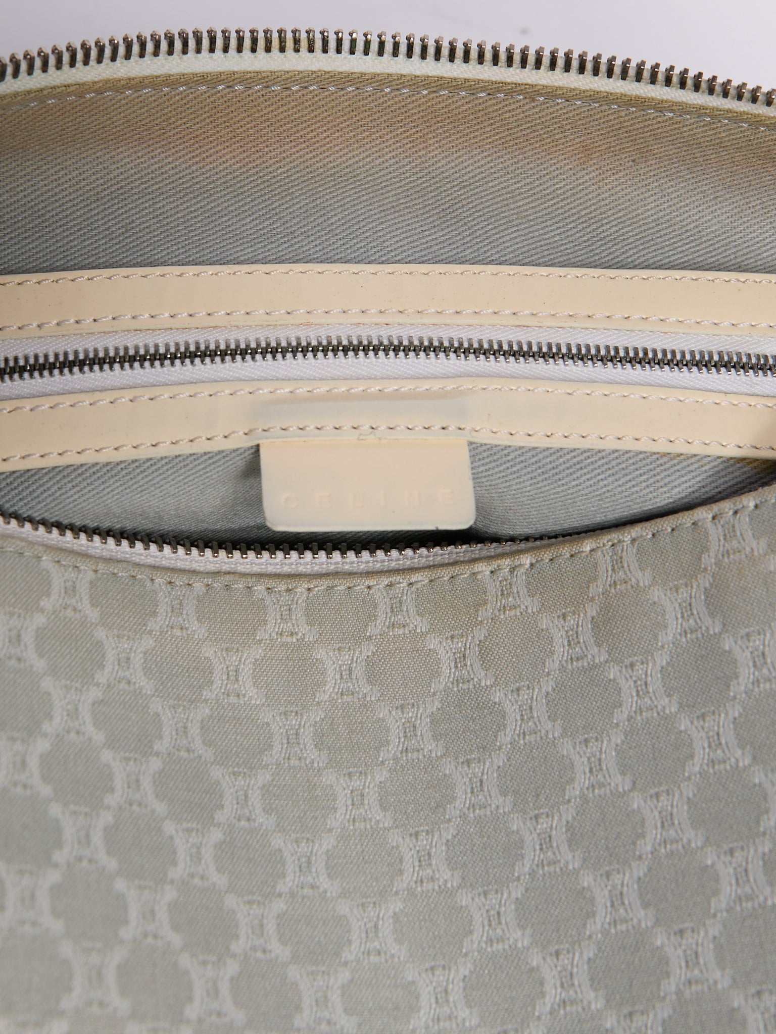 Celine Light Blue Canvas Shoulder Bag