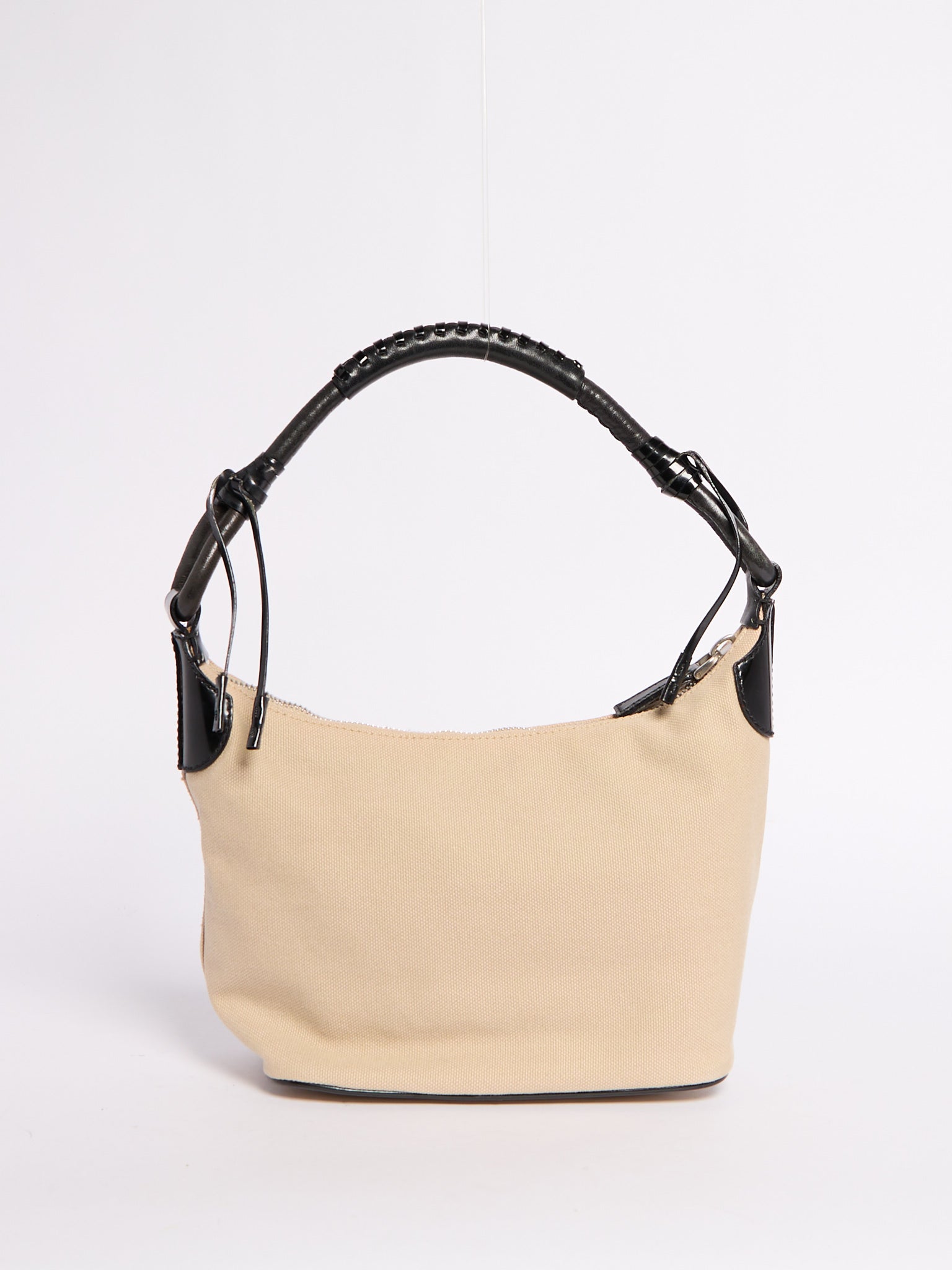 Prada Beige Canvas Shoulder Bag