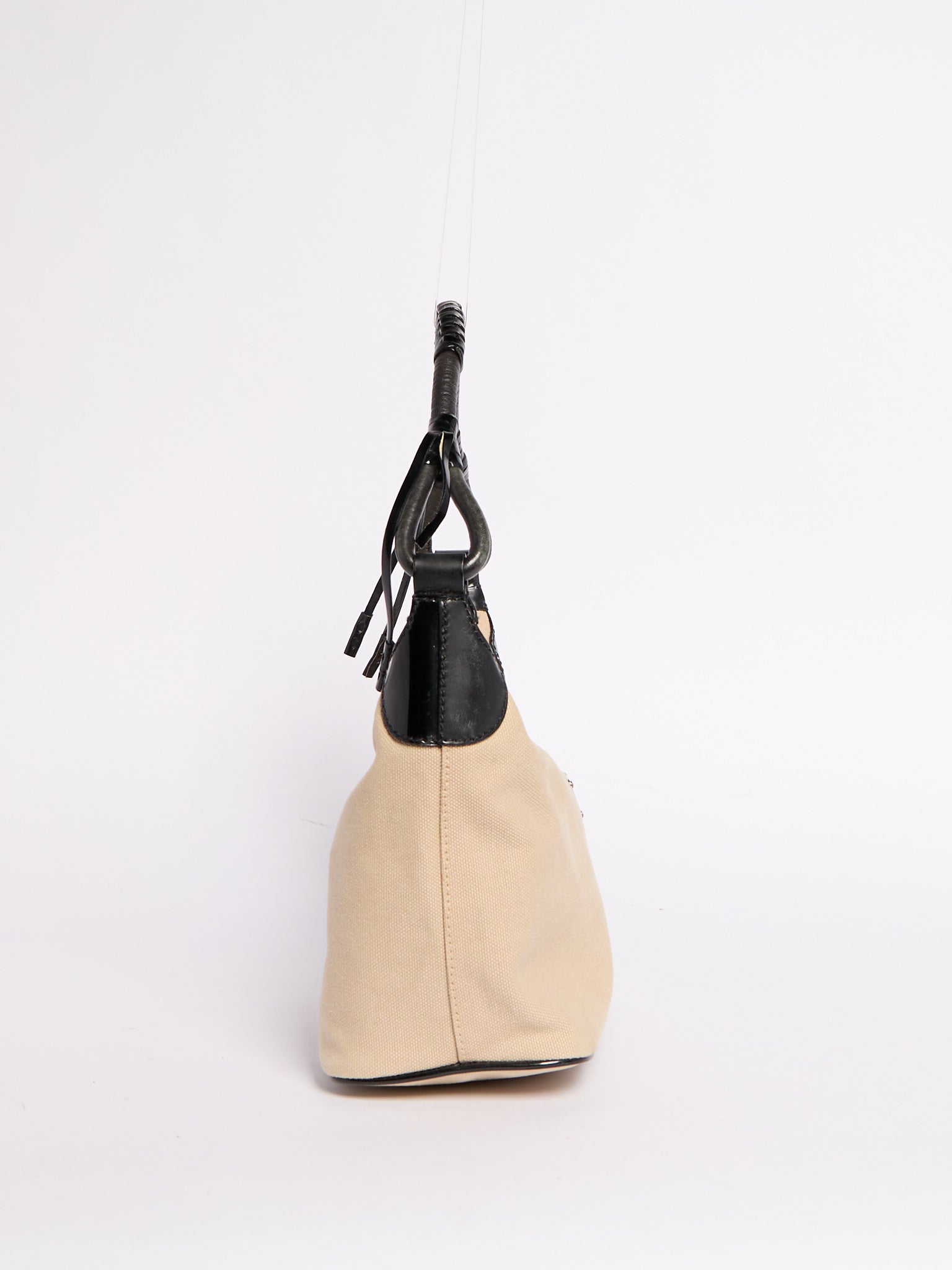 Prada Beige Canvas Shoulder Bag