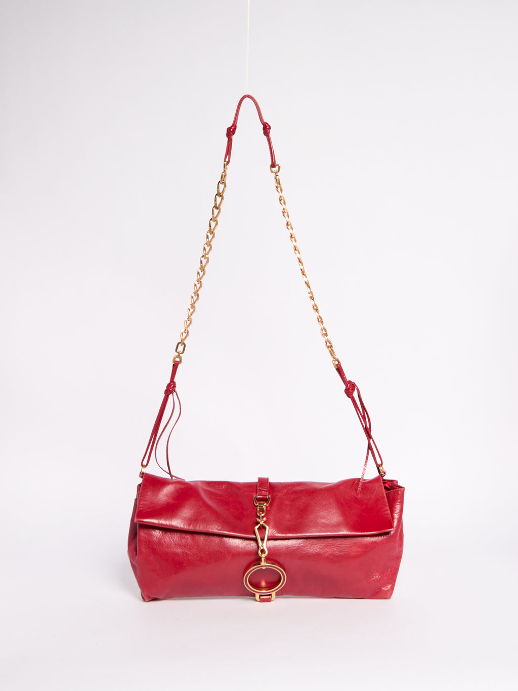 Prada Red Leather Bag w/ Gold Hardware