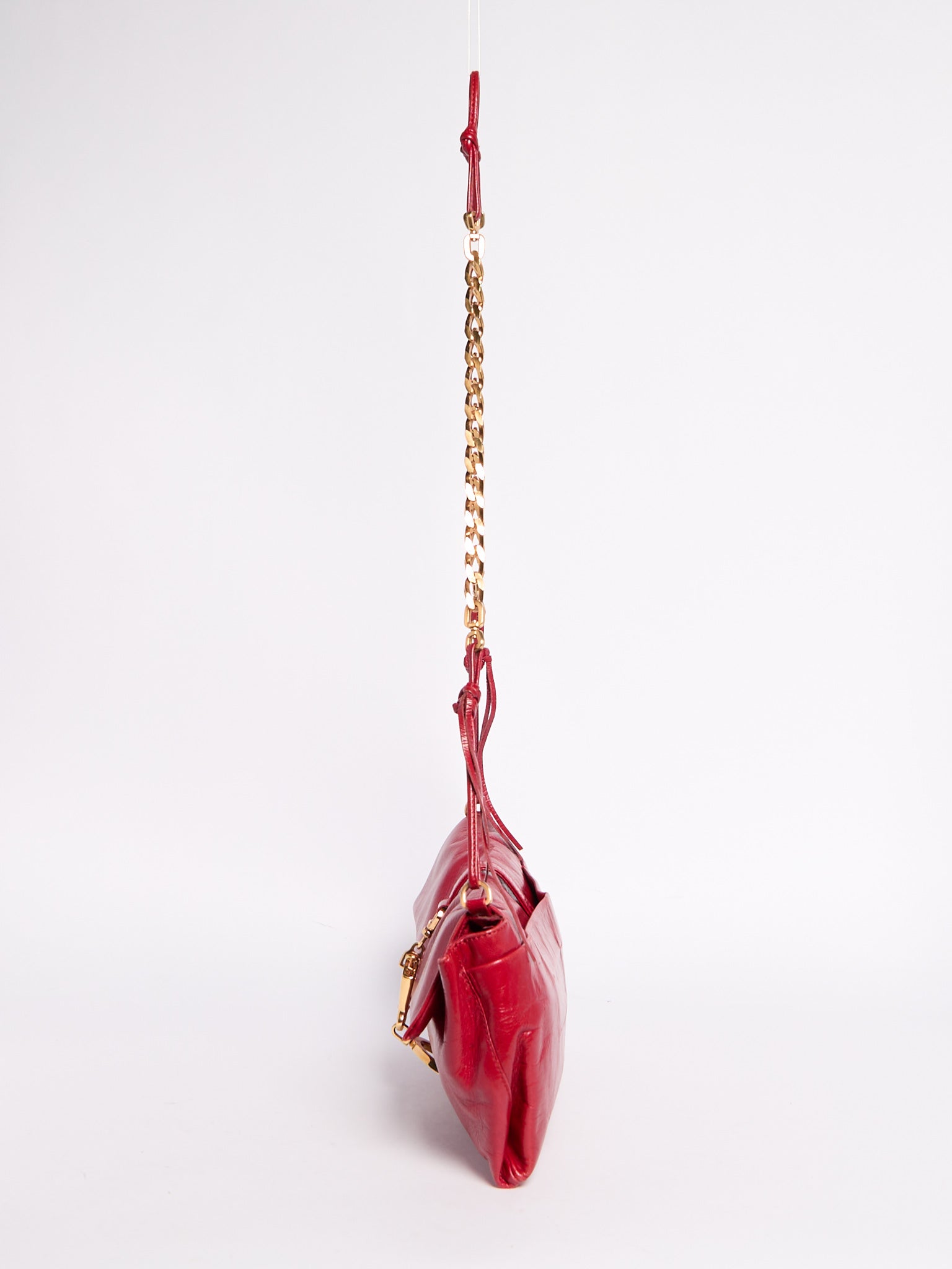 Prada Red Leather Bag w/ Gold Hardware