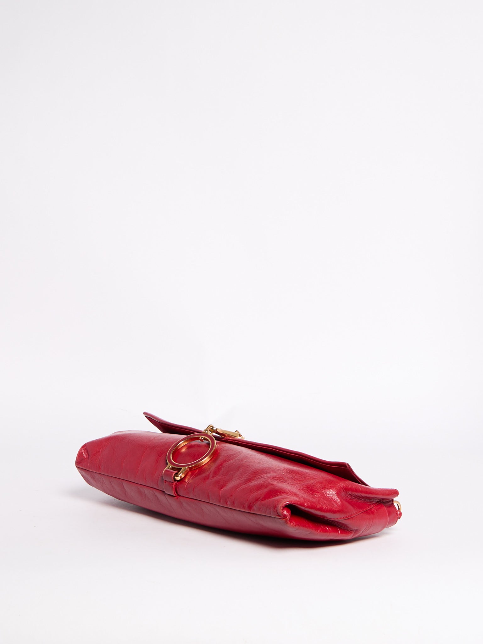 Prada Red Leather Bag w/ Gold Hardware