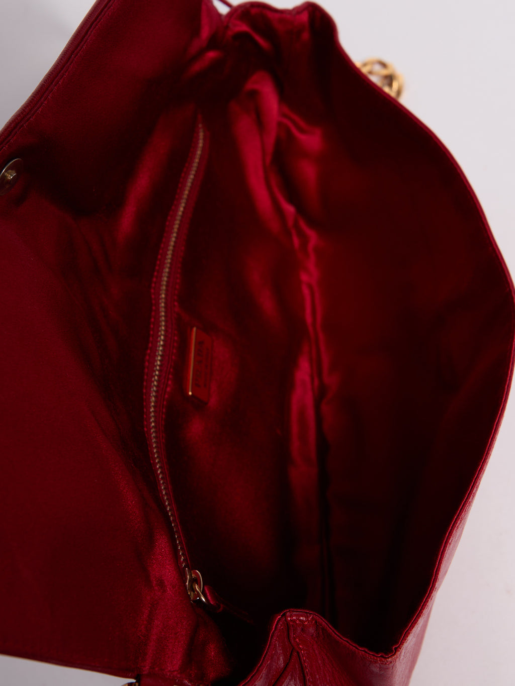 Prada Red Leather Bag w/ Gold Hardware