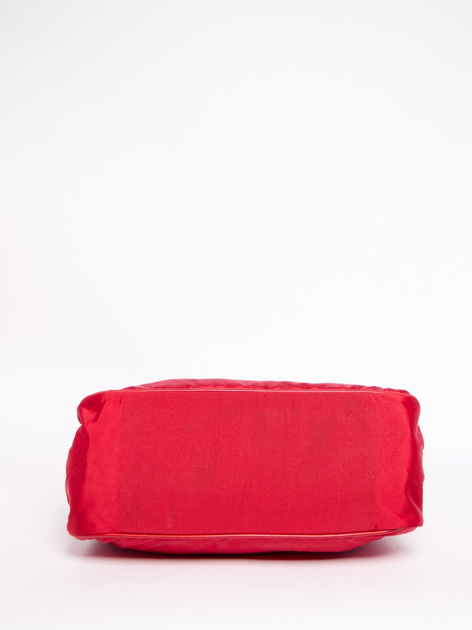 Celine Red Nylon Kiss Lock Clutch