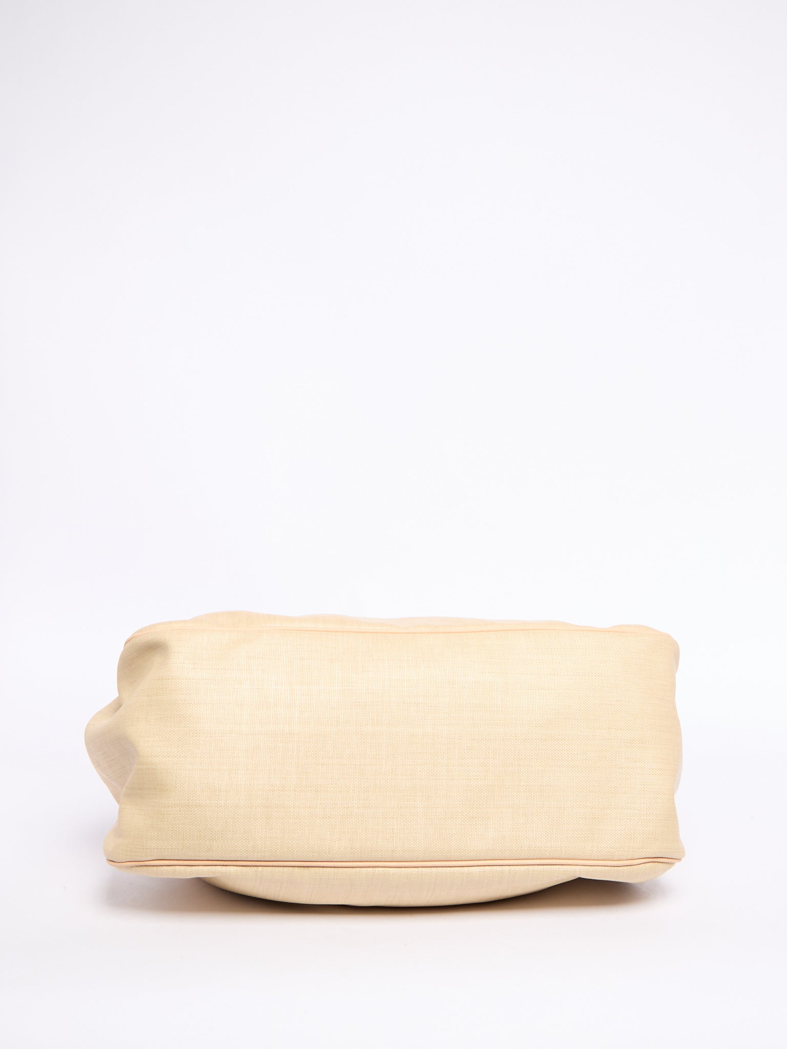 Celine 90's Pleated Raffia Kiss Lock Two Way Clutch