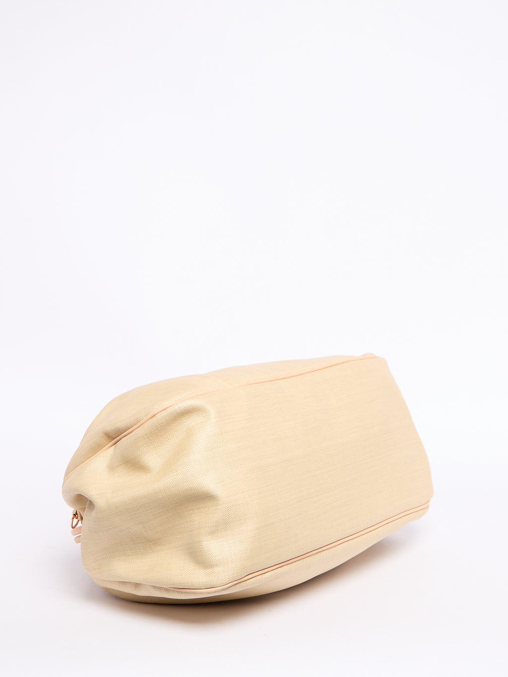 Celine 90's Pleated Raffia Kiss Lock Two Way Clutch