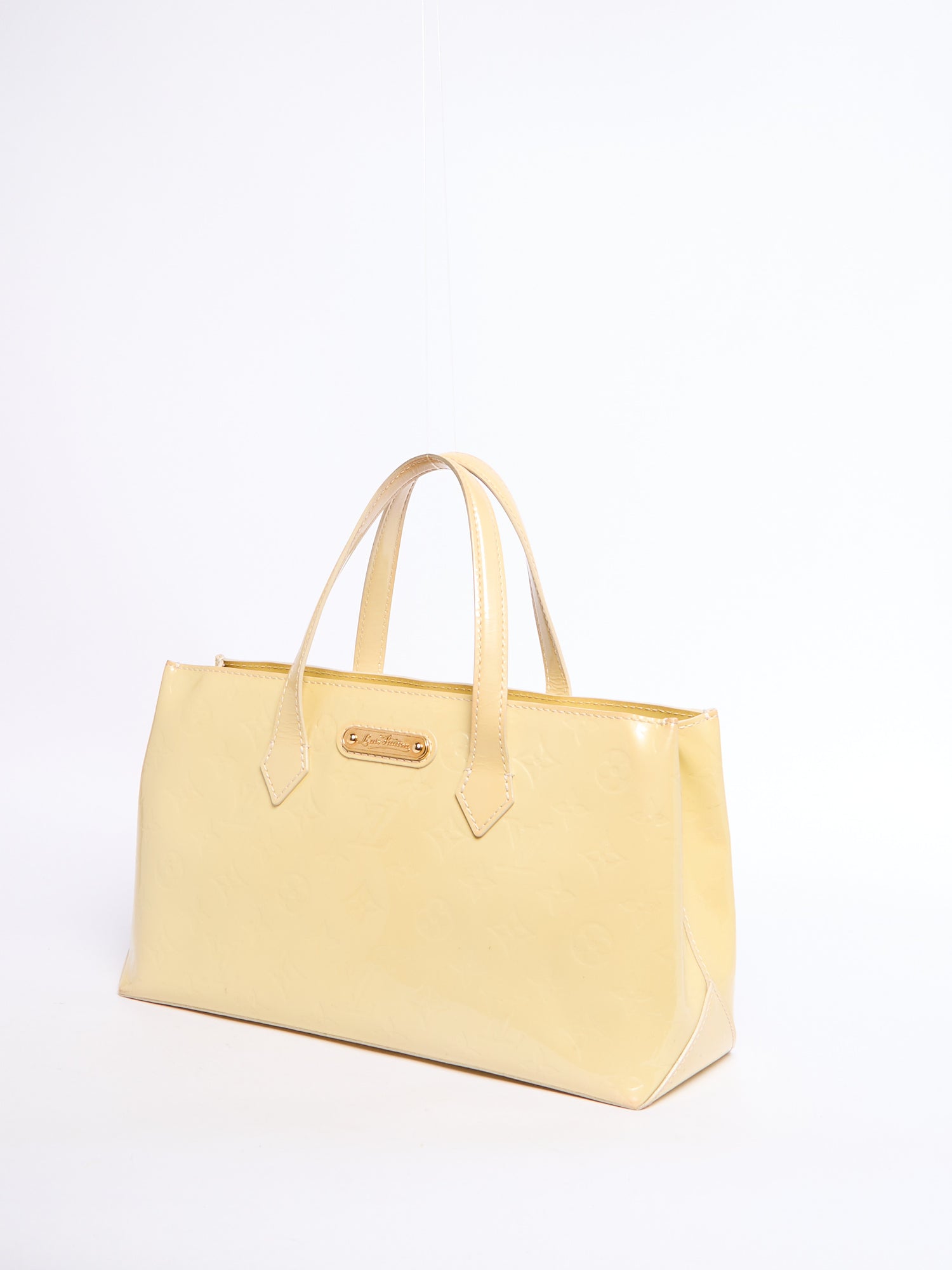 Louis Vuitton Yellow Patent Wilshire PM Bag