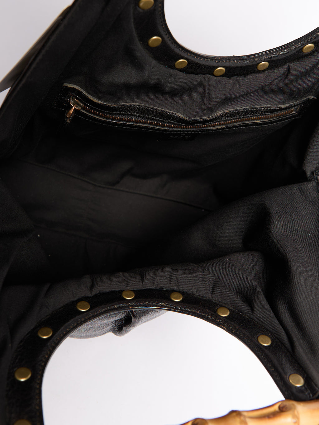 Gucci Black Bamboo Leather Shoulder Bag