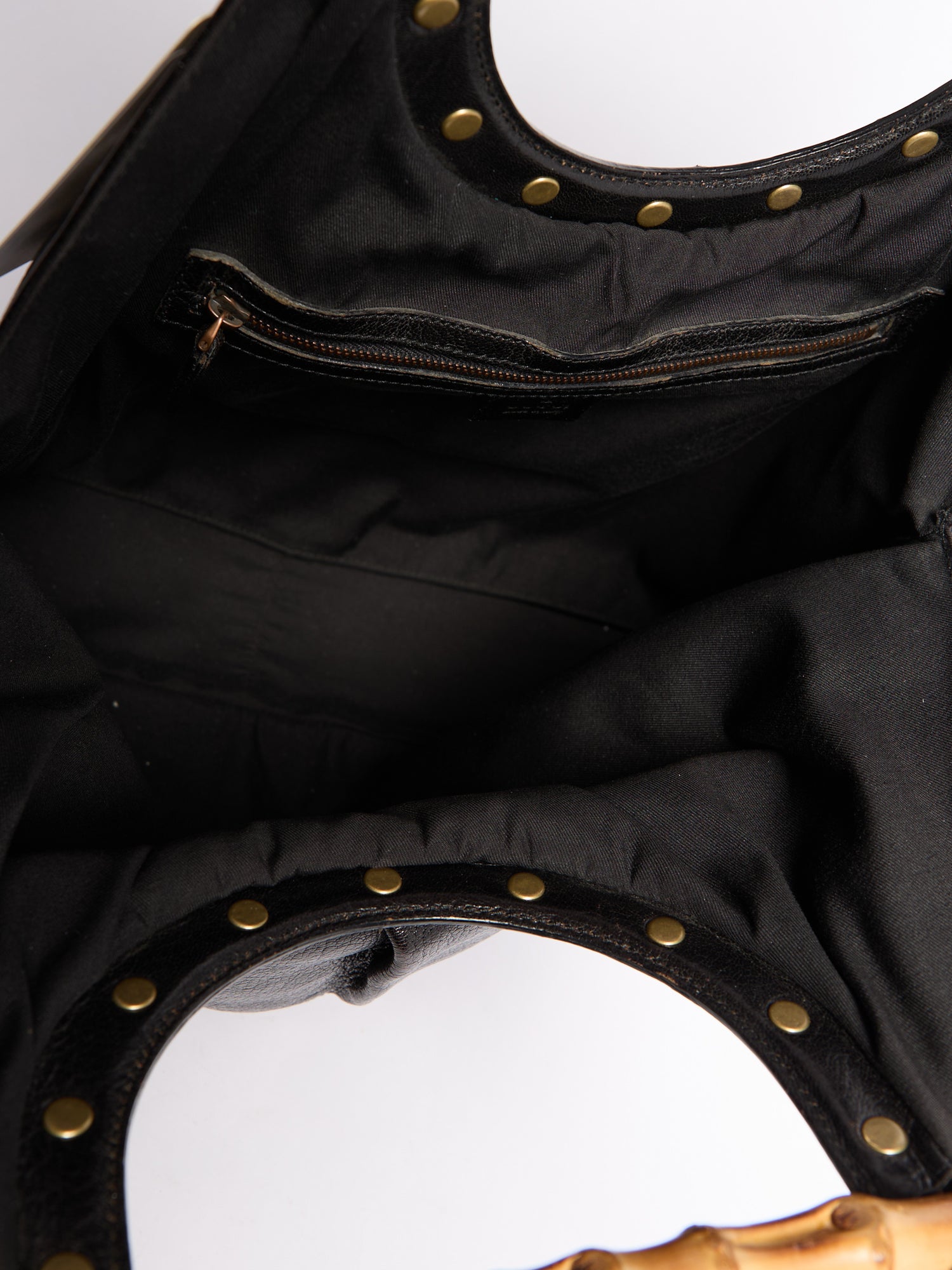 Gucci Black Bamboo Leather Shoulder Bag