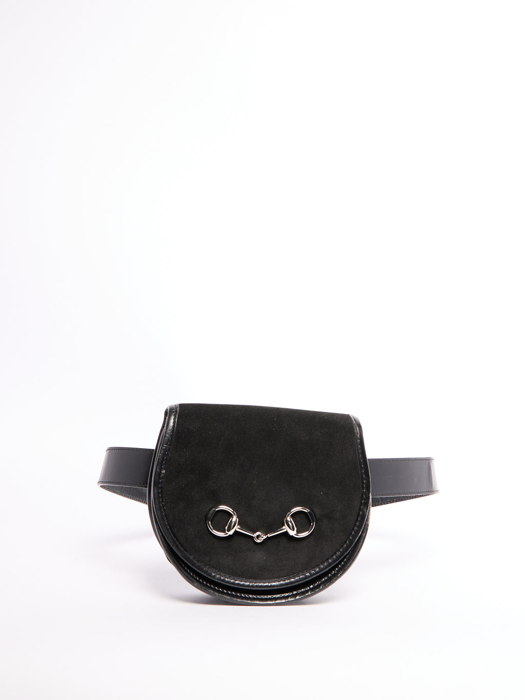 Gucci Black Horsebit Waist Bag