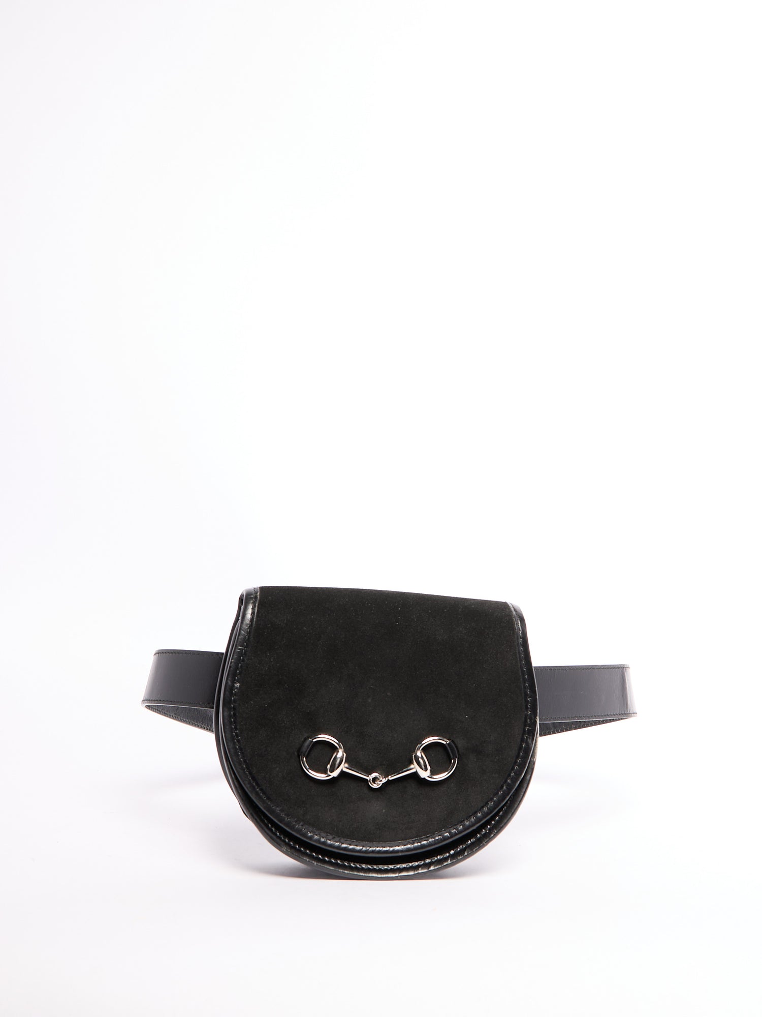 Gucci Black Horsebit Waist Bag