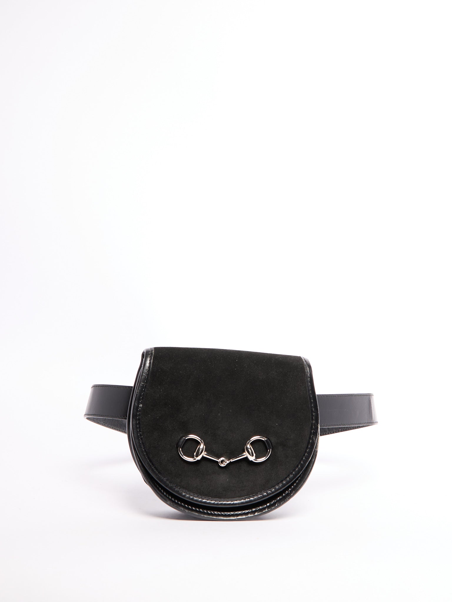 Gucci Black Horsebit Waist Bag