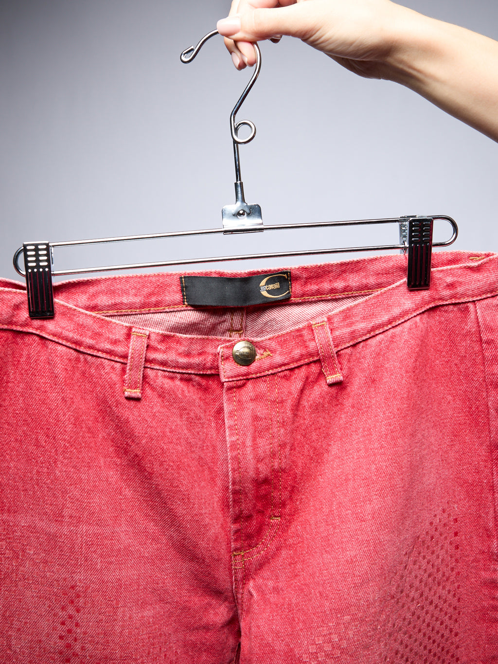 Just Cavalli Red Gradient Glitter Jeans