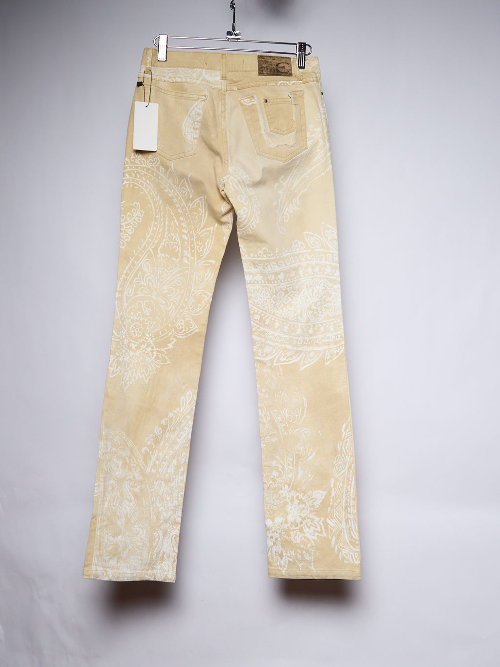 Just Cavalli Tan White Printed Jeans