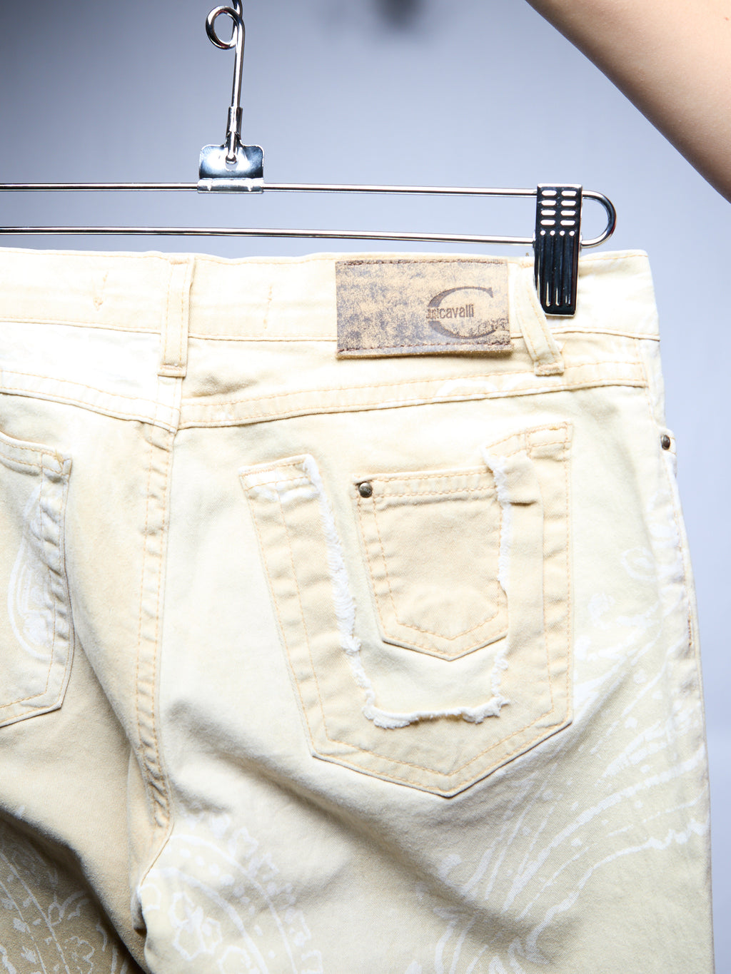 Just Cavalli Tan White Printed Jeans