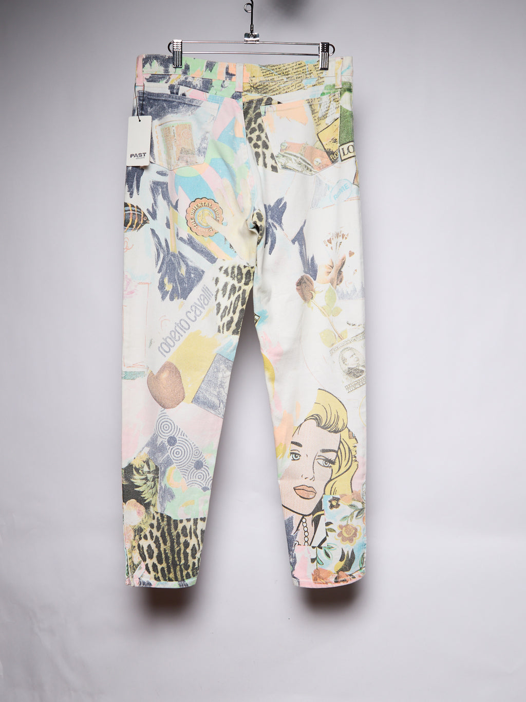Roberto Cavalli White Cartoon Print Jeans