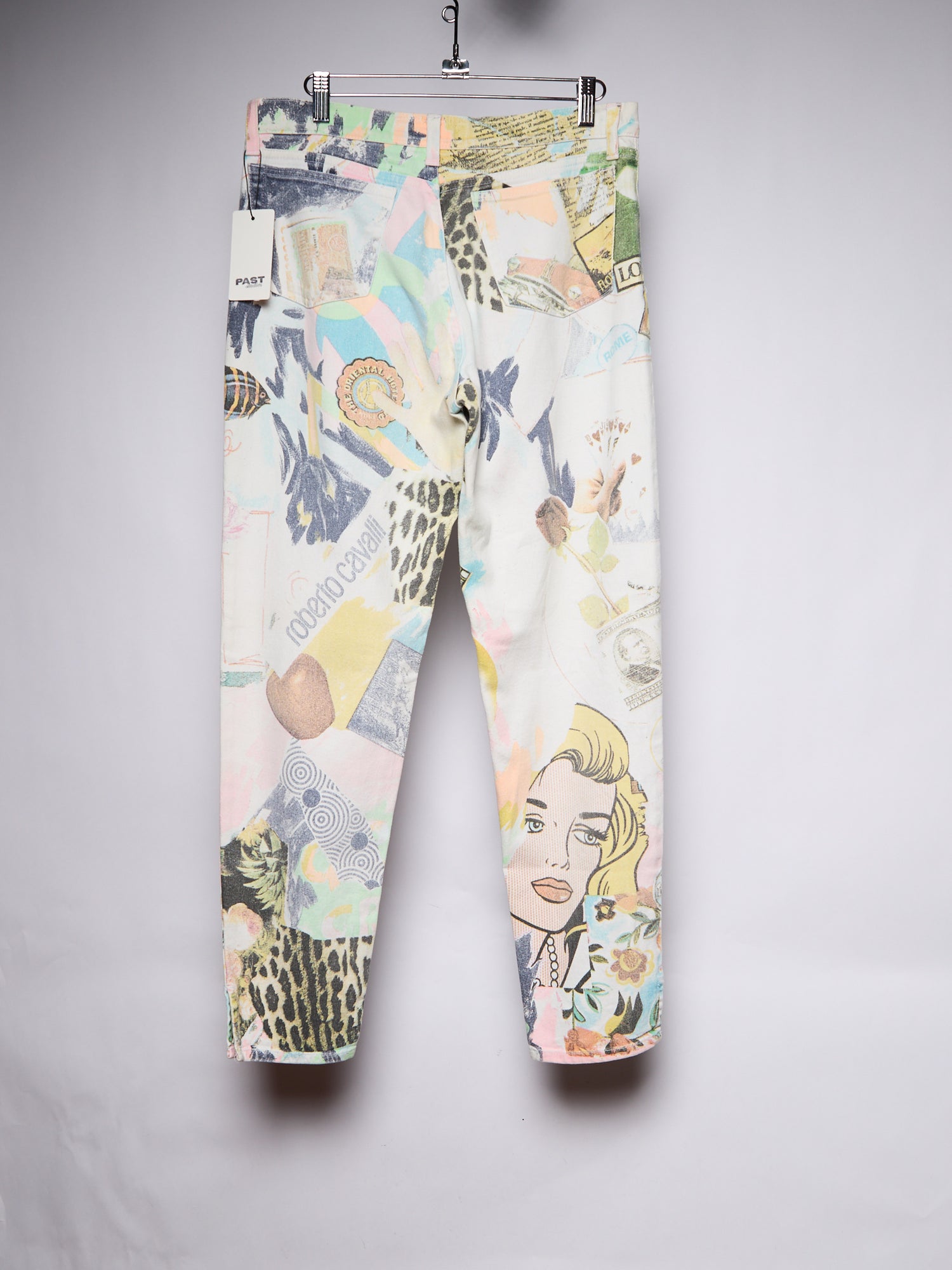 Roberto Cavalli White Cartoon Print Jeans