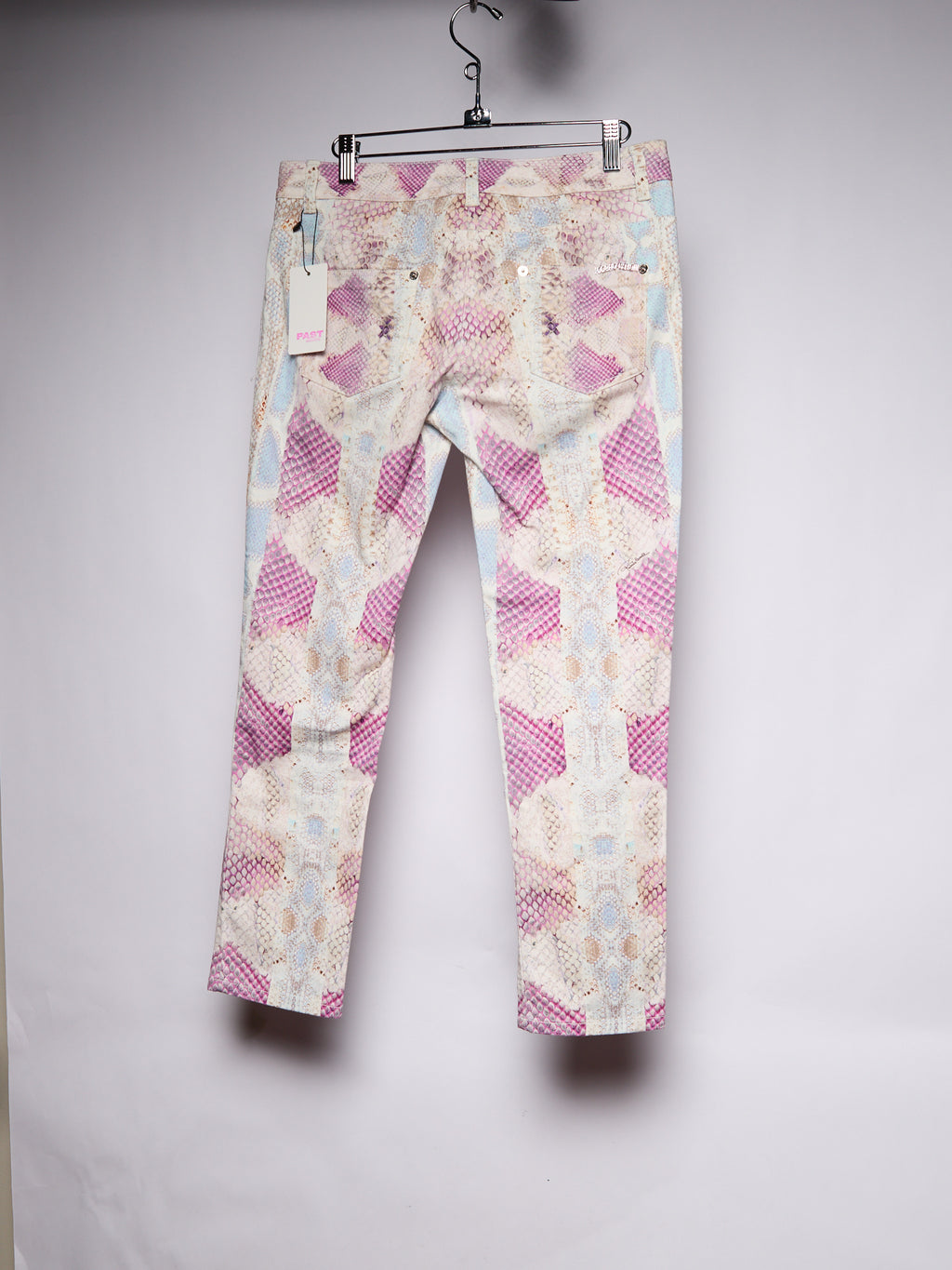 Roberto Cavalli Purple Snakeskin Jeans