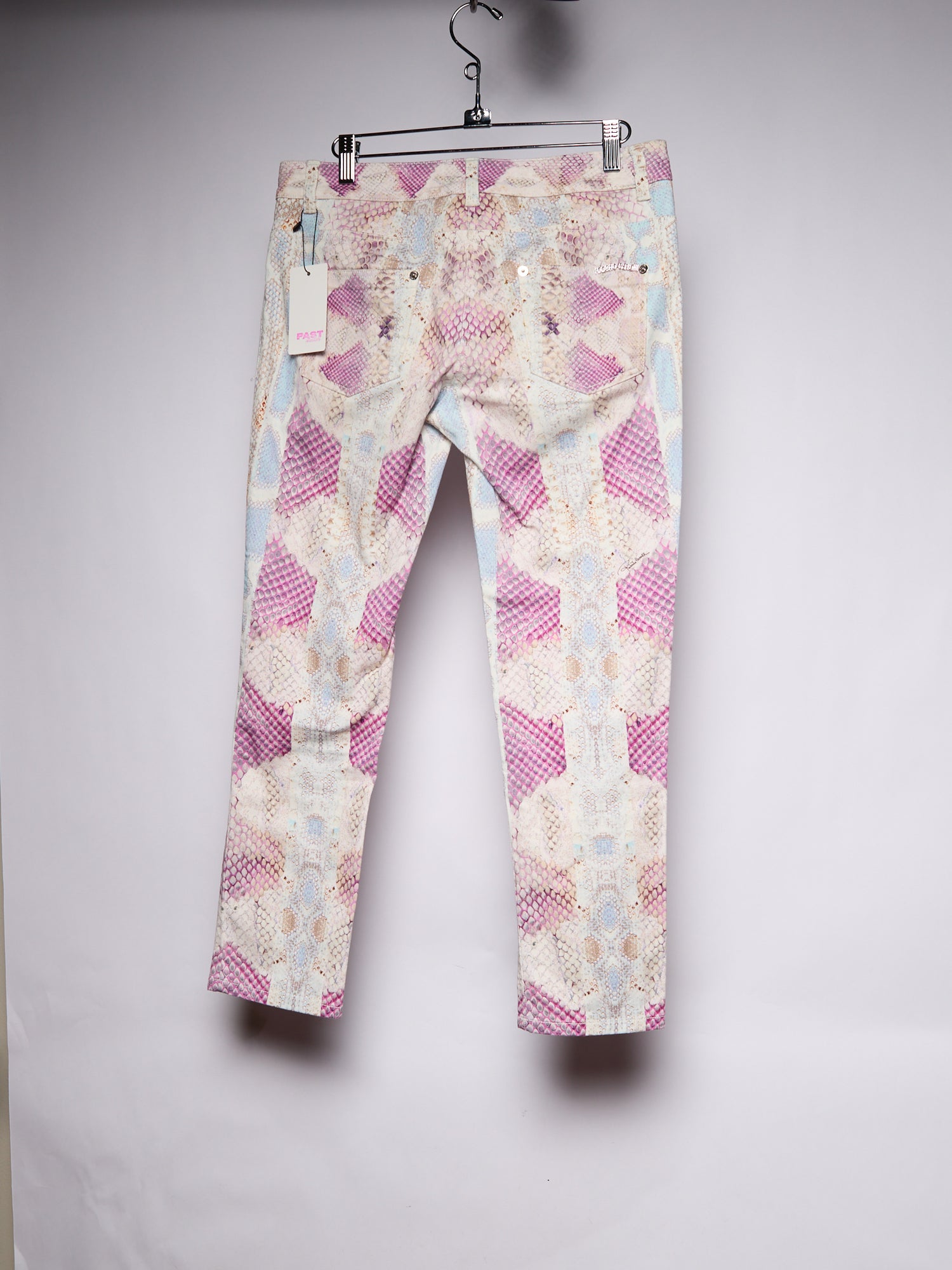 Roberto Cavalli Purple Snakeskin Jeans