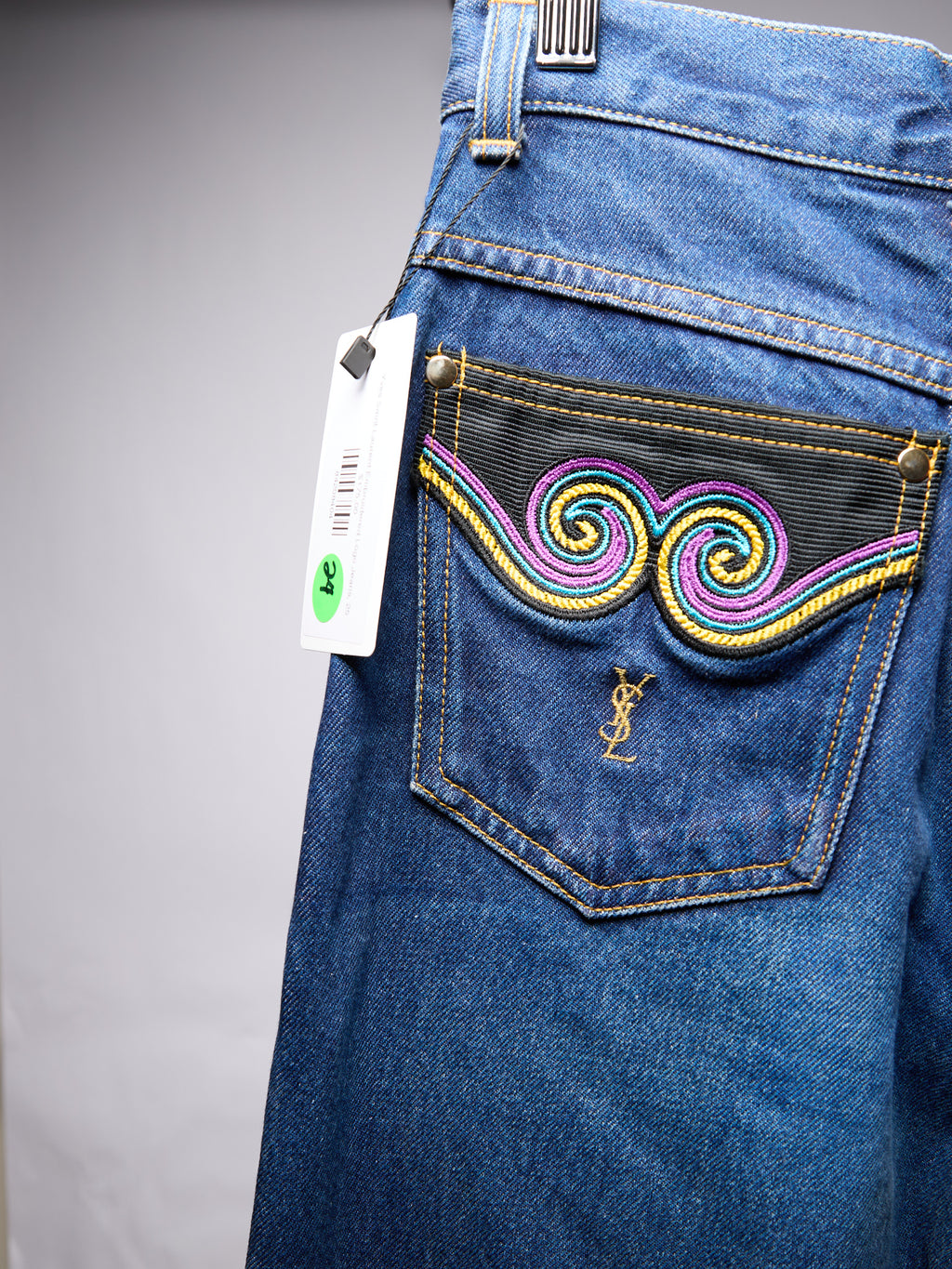 Yves Saint Laurent Embroidered Logo Jeans