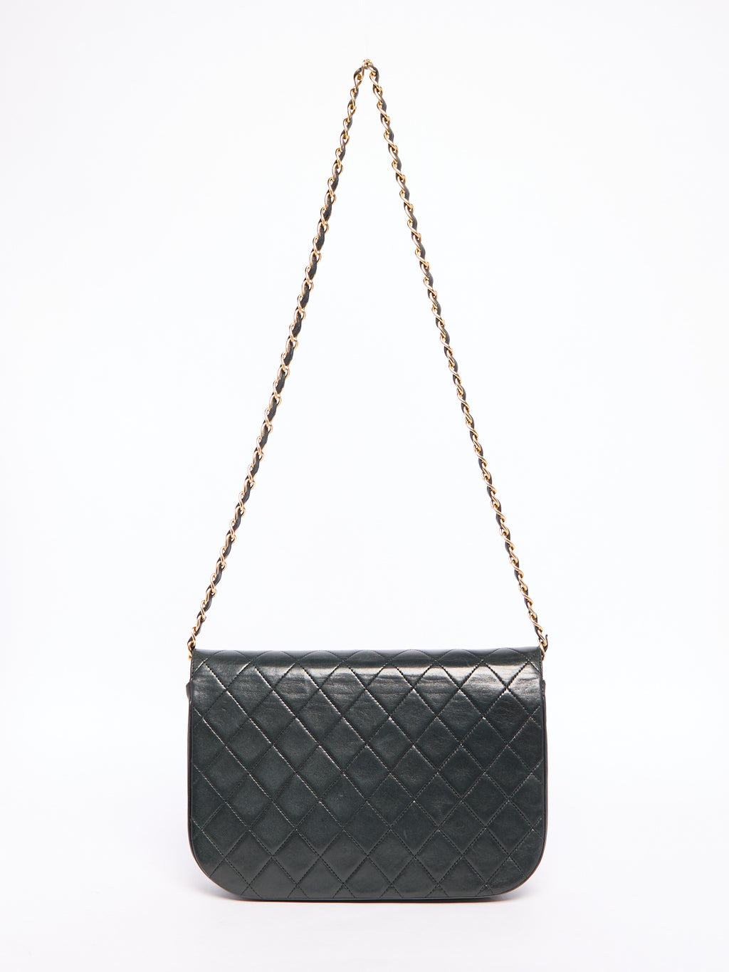 90's Chanel Black Lambskin Double Flap Crossbody Bag