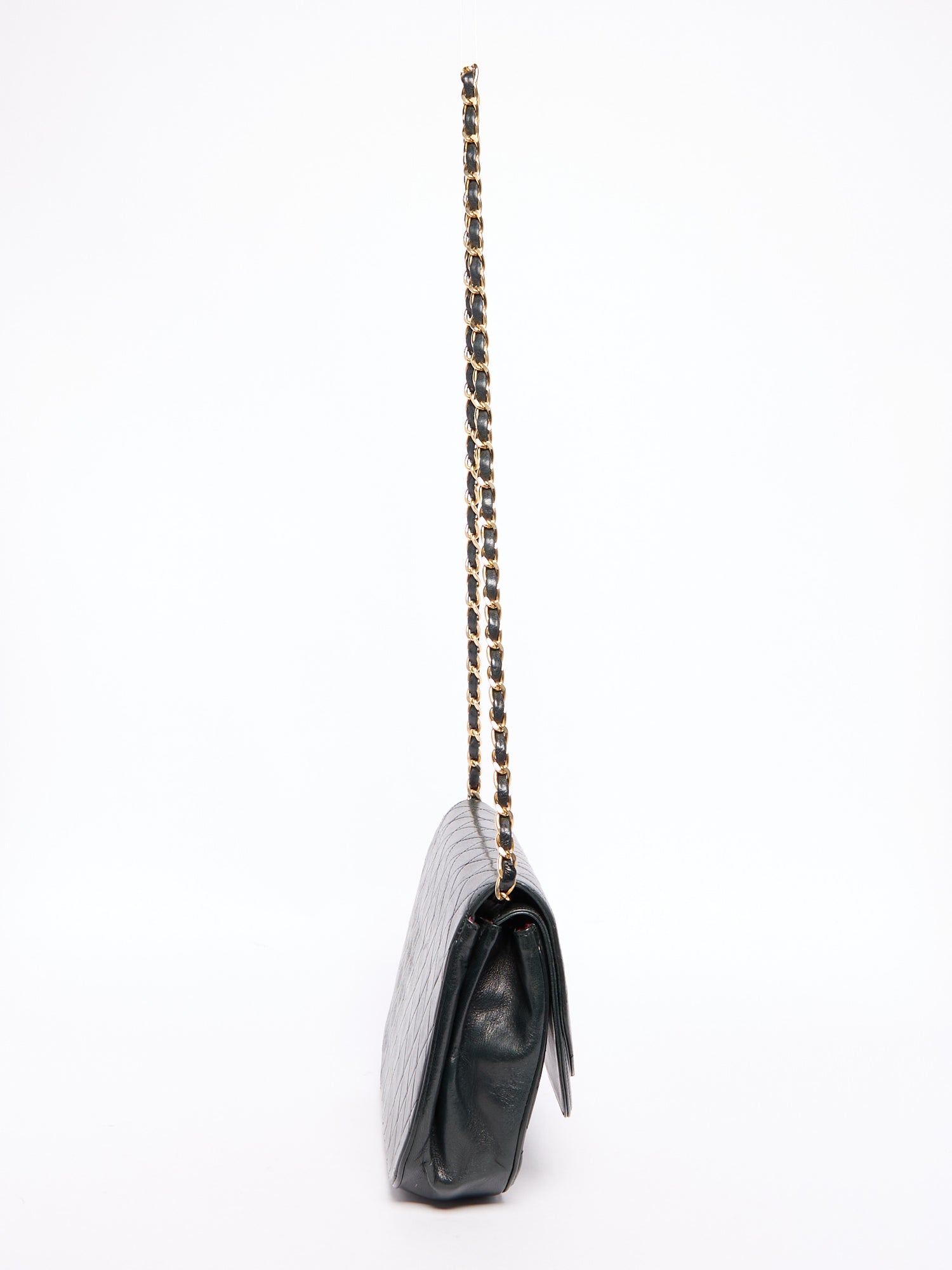 90's Chanel Black Lambskin Double Flap Crossbody Bag
