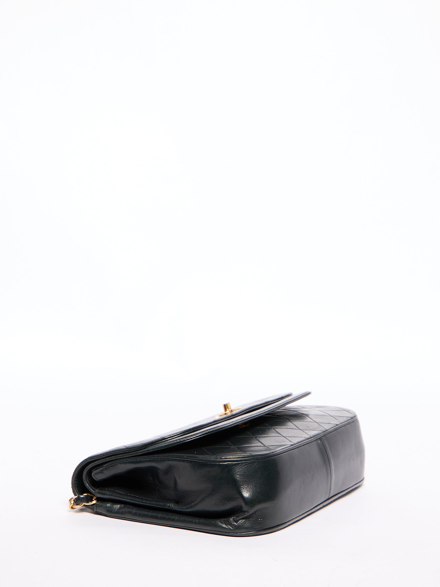 90's Chanel Black Lambskin Double Flap Crossbody Bag