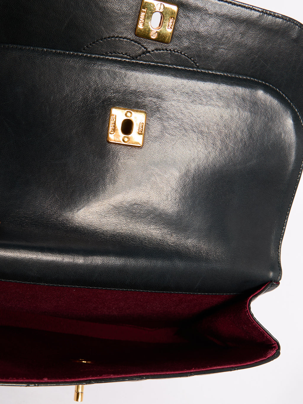 90's Chanel Black Lambskin Double Flap Crossbody Bag