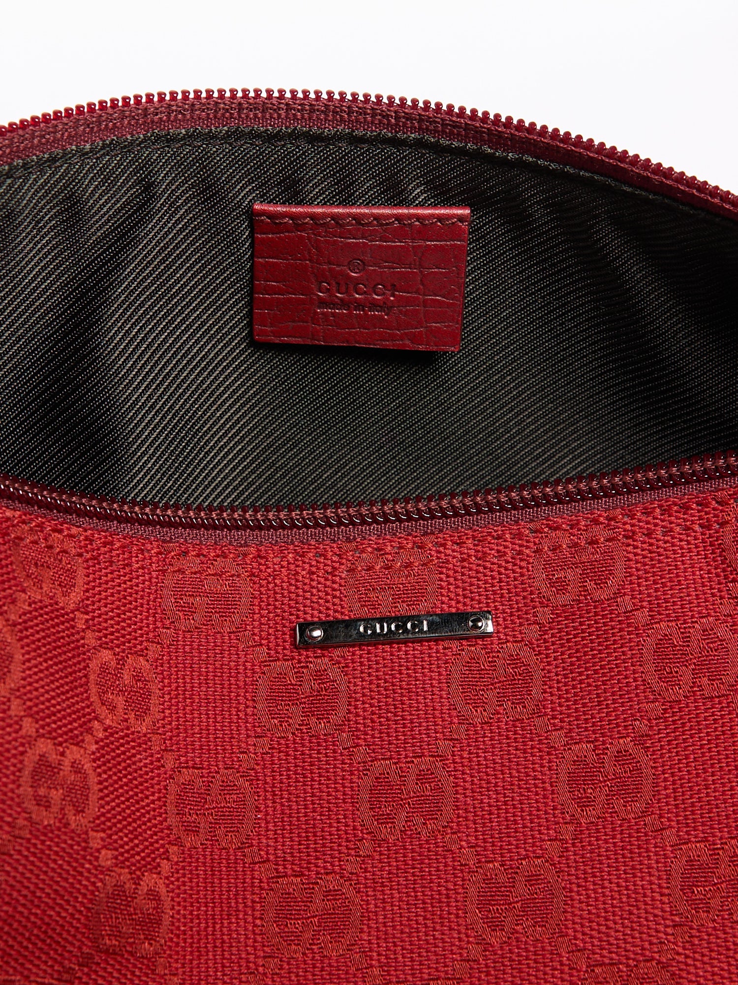 Gucci Red Monogram Pochette