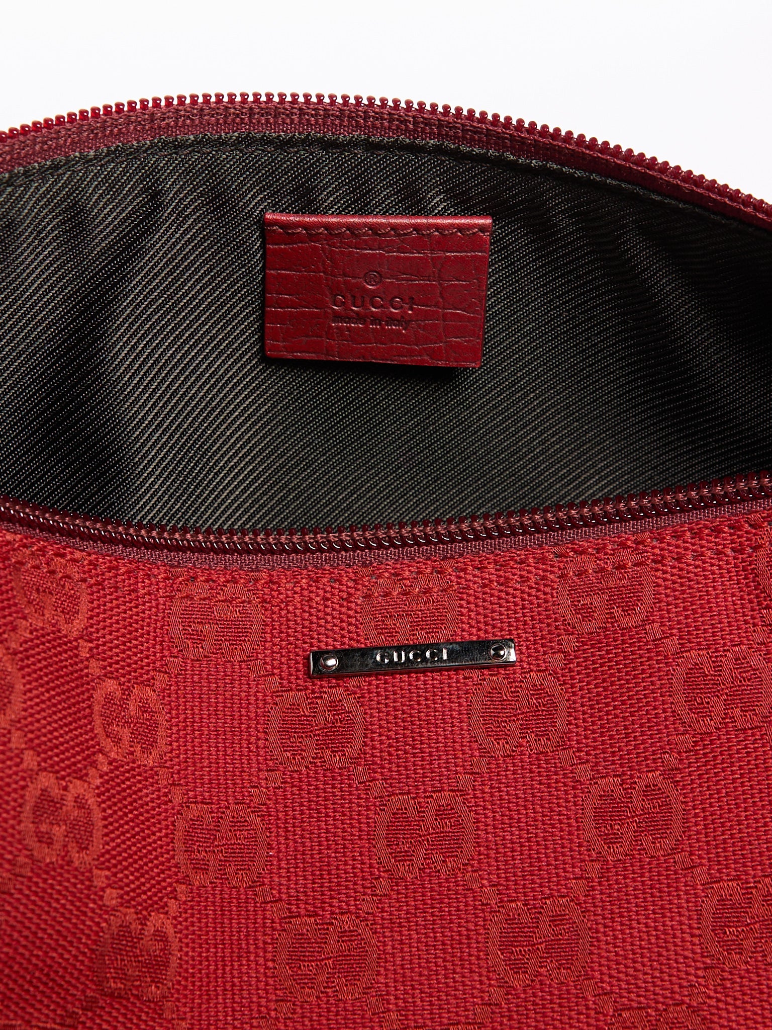 Gucci Red Monogram Pochette