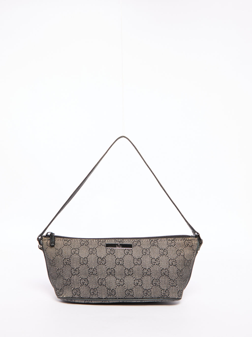 Gucci Grey Denim Monogram Pochette