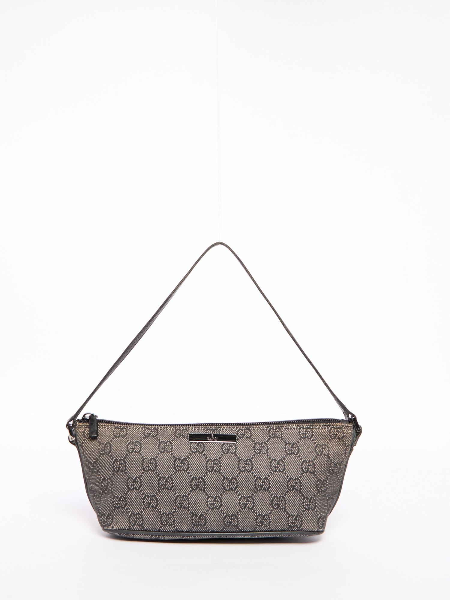 Gucci Grey Denim Monogram Pochette