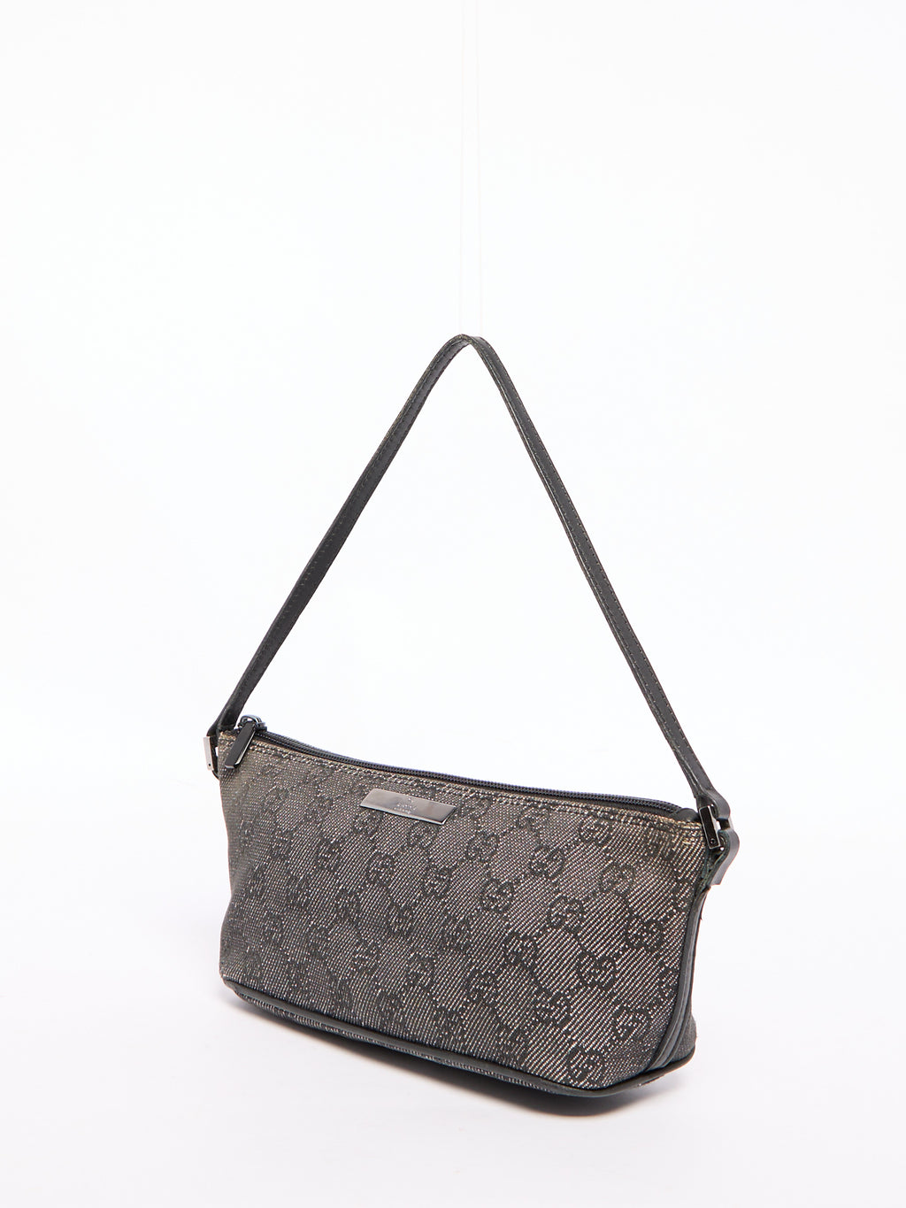 Gucci Grey Denim Monogram Pochette