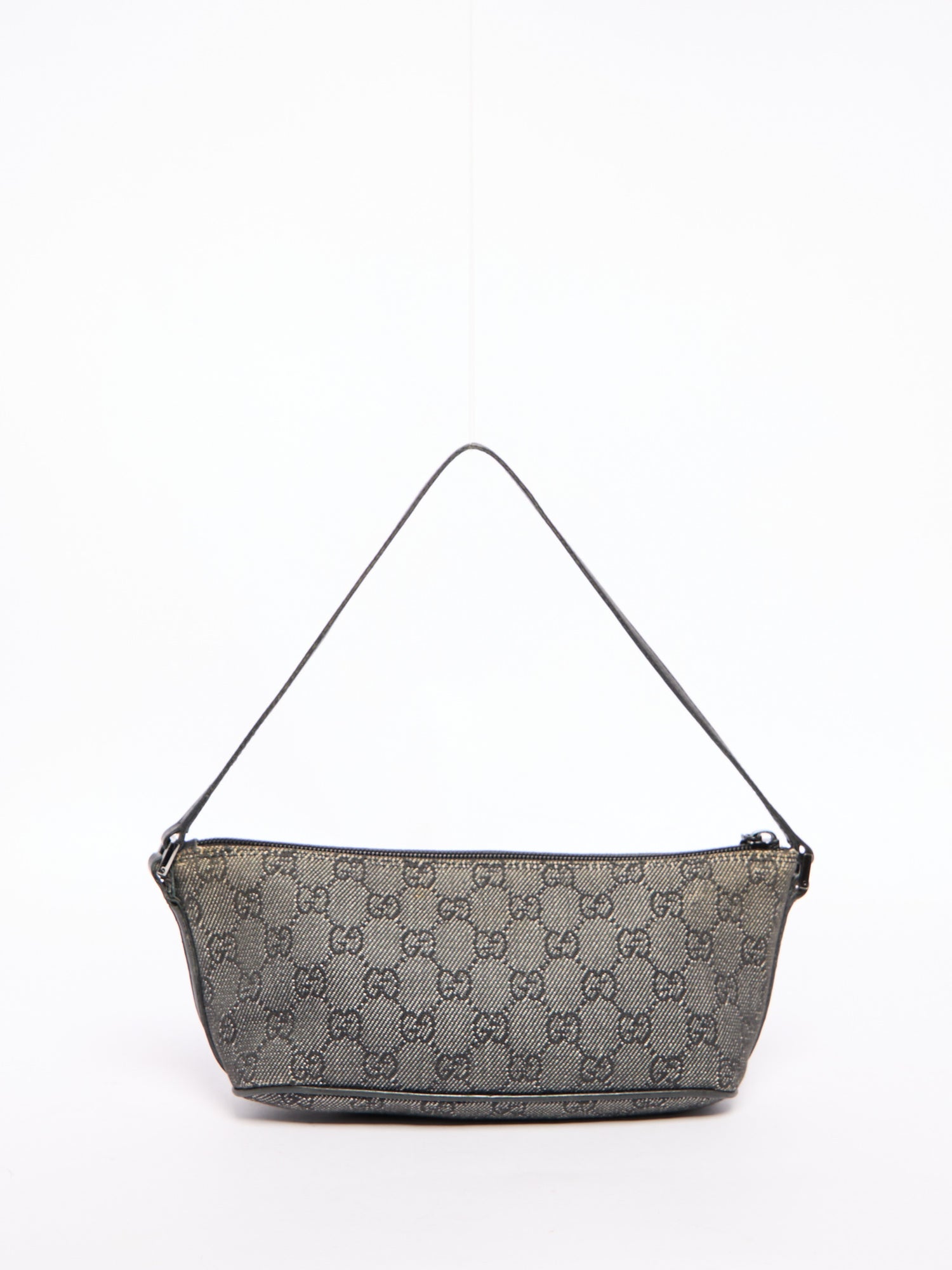 Gucci Grey Denim Monogram Pochette