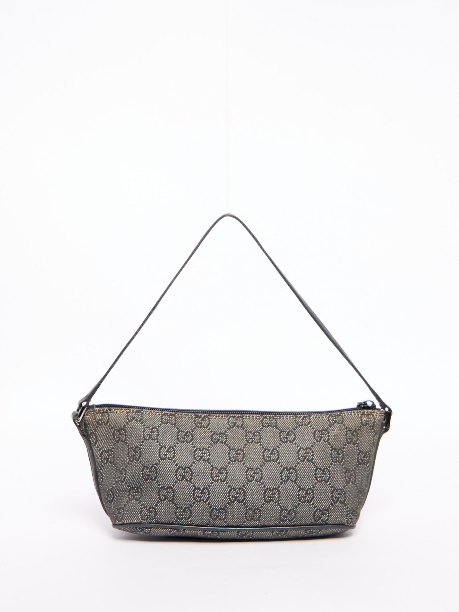 Gucci Grey Denim Monogram Pochette