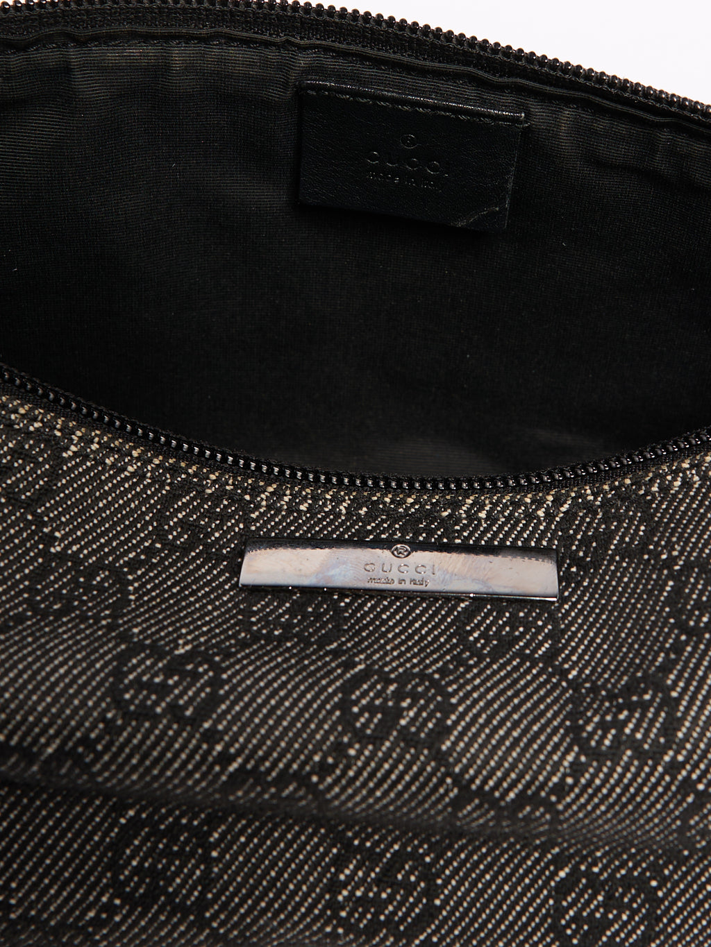 Gucci Grey Denim Monogram Pochette