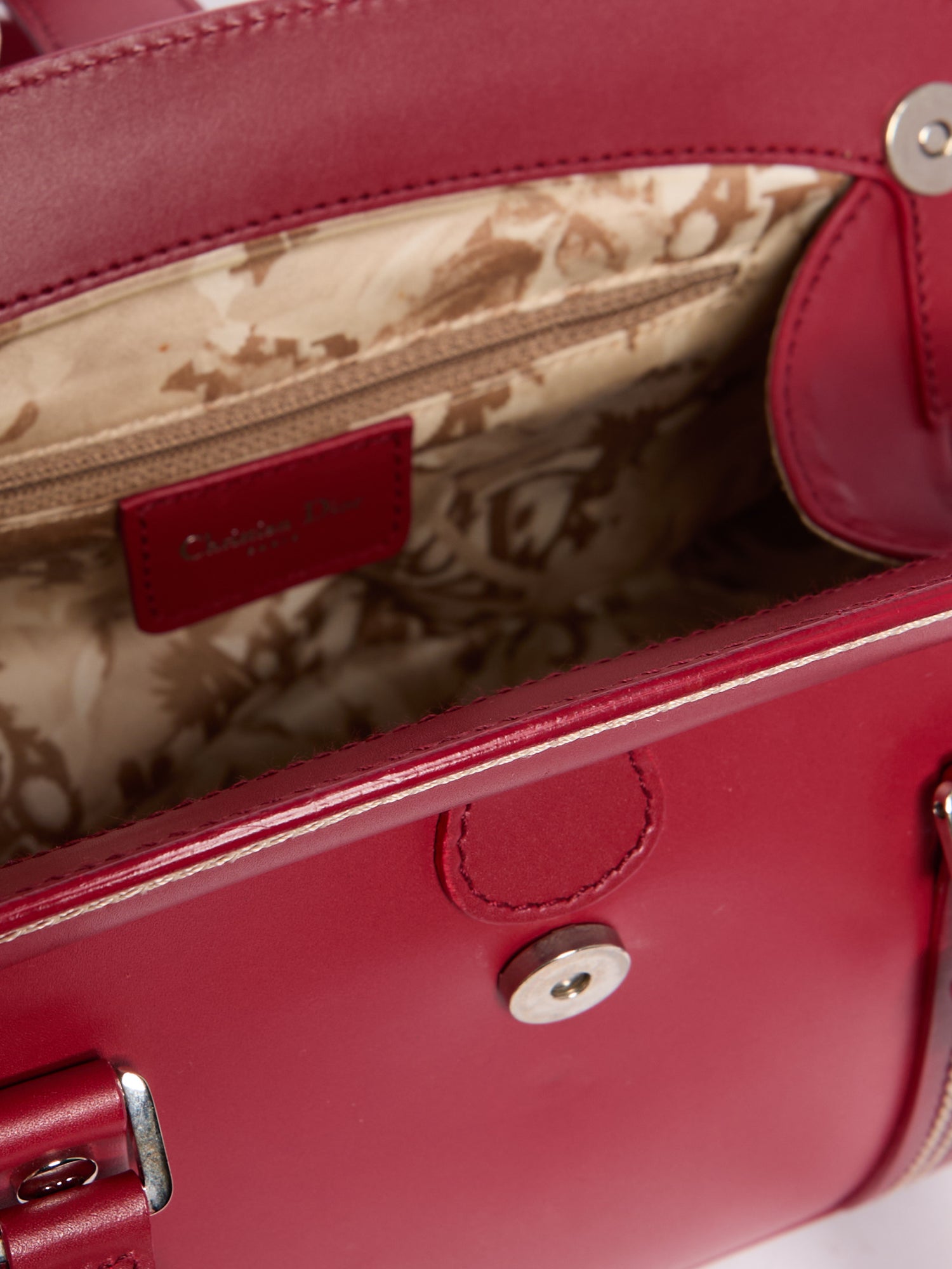 Christian Dior Red Leather Hand Bag