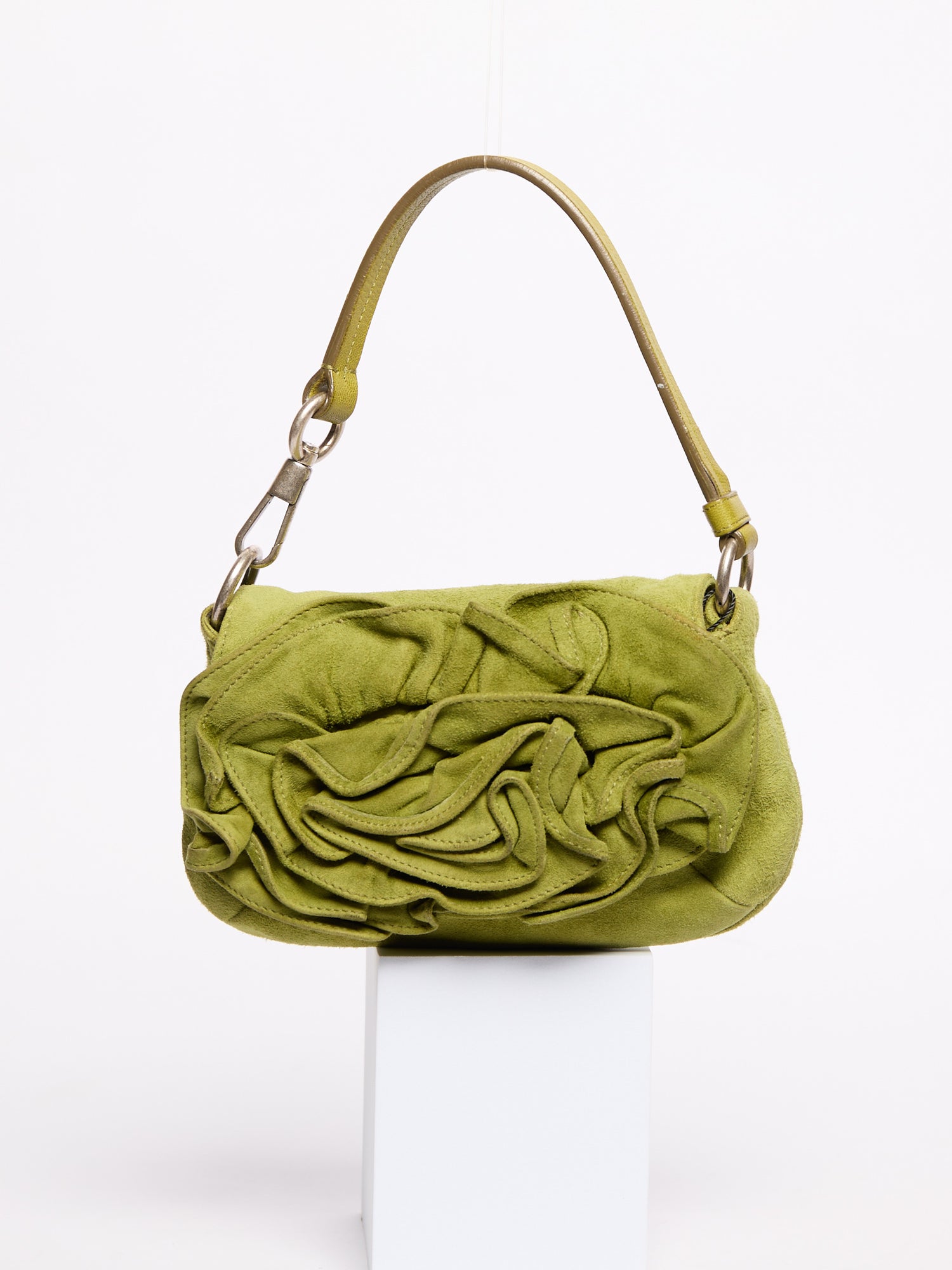 Yves Saint Laurent Mini Green Suede Nadja Bag