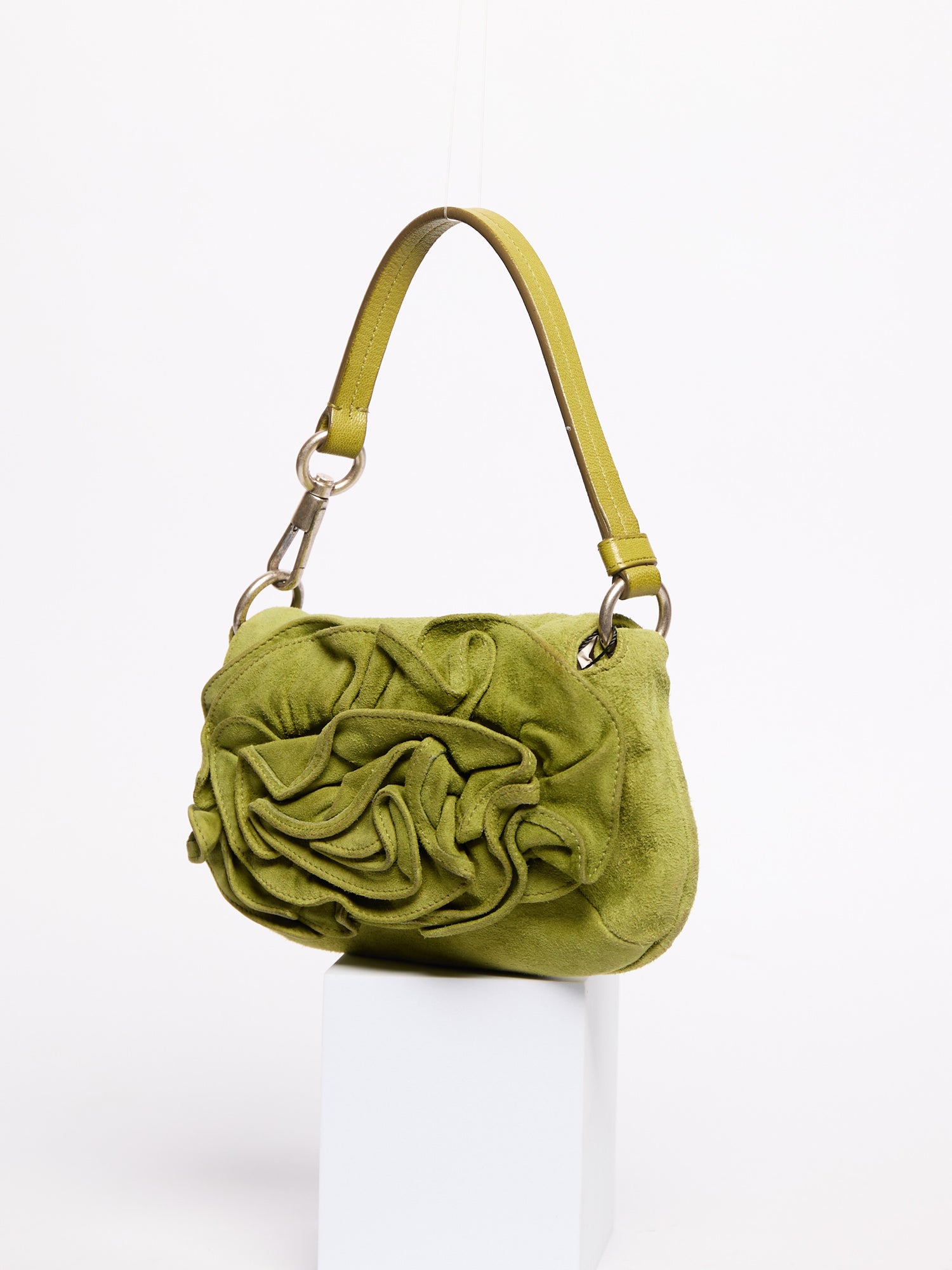Yves Saint Laurent Mini Green Suede Nadja Bag