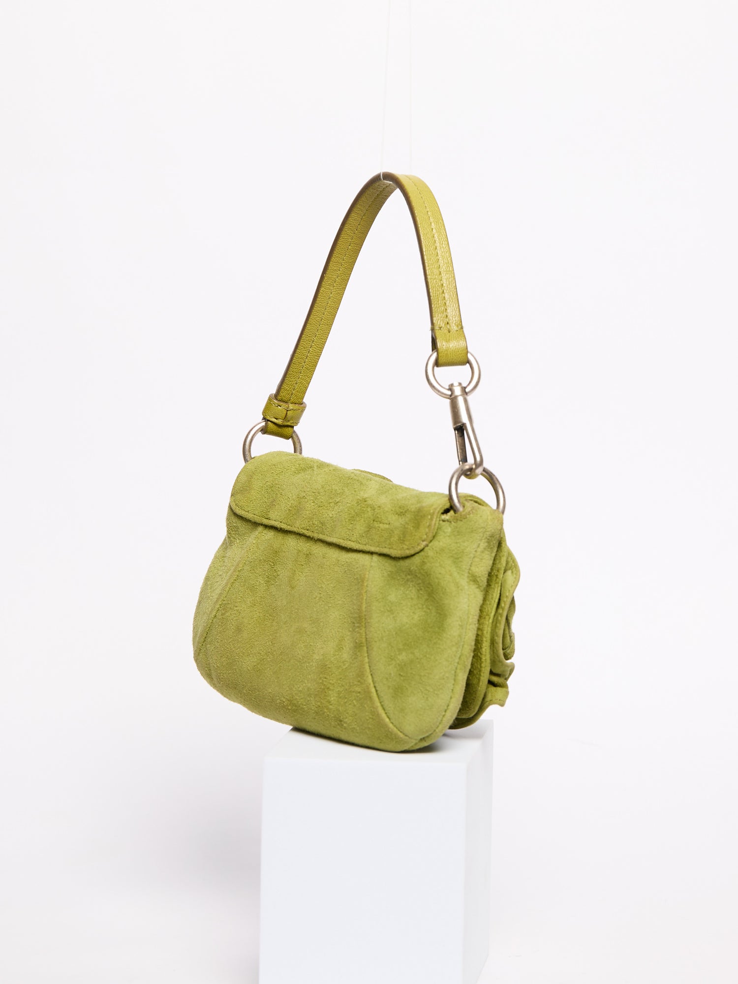 Yves Saint Laurent Mini Green Suede Nadja Bag