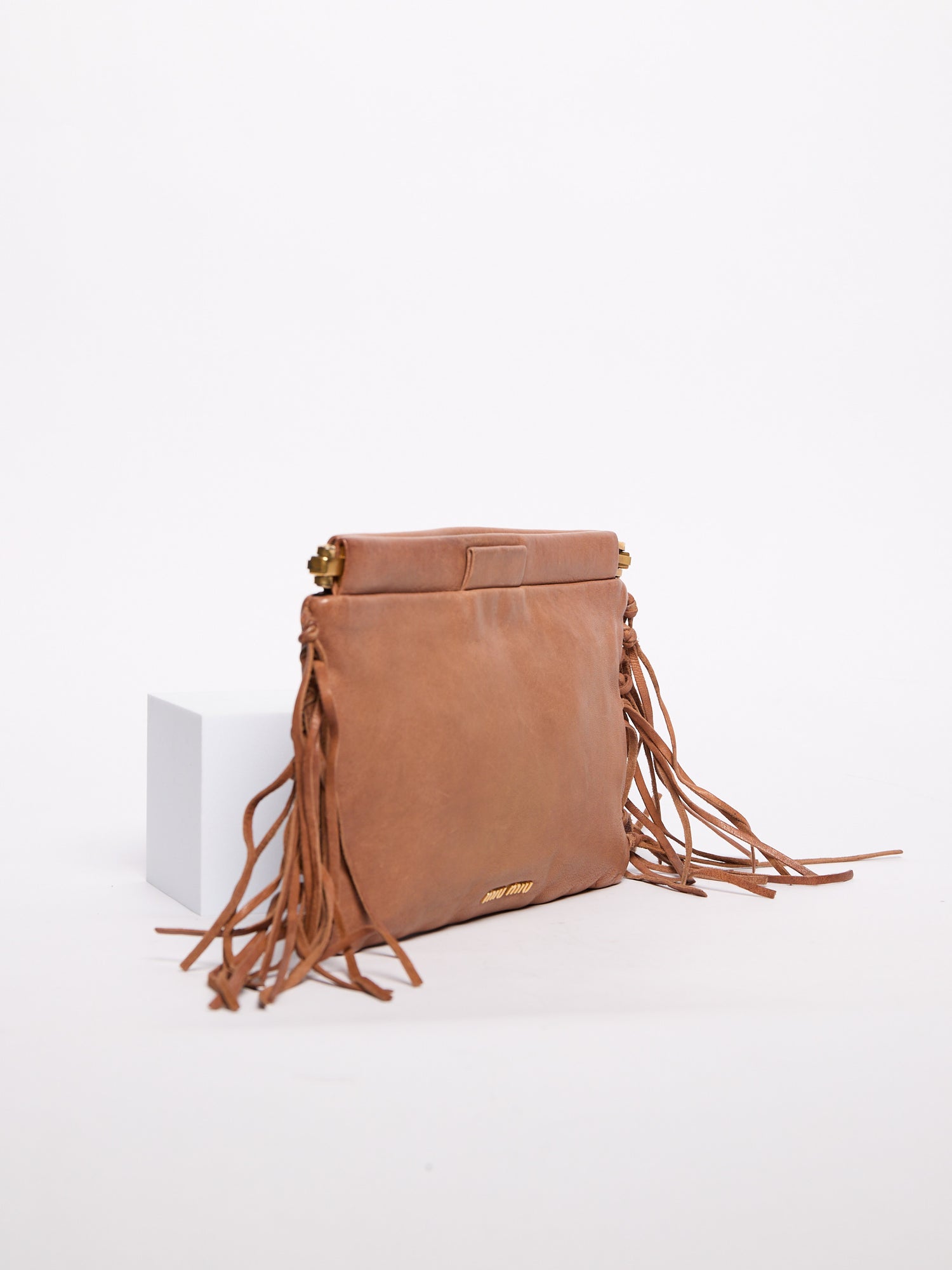 Miu Miu Brown Fringe Clutch