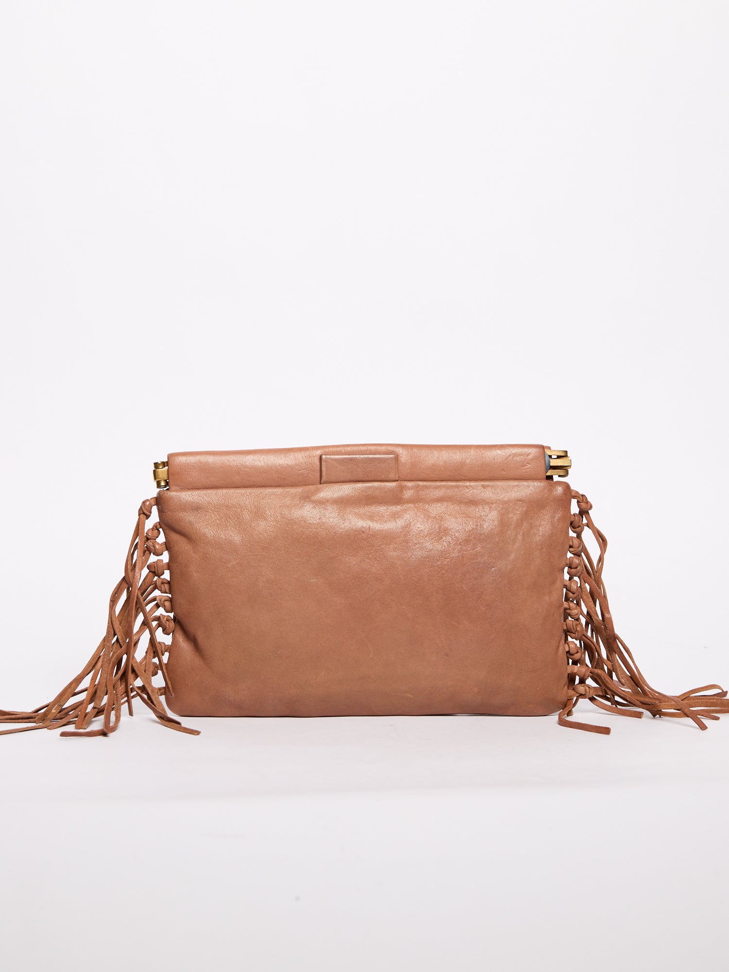 Miu Miu Brown Fringe Clutch