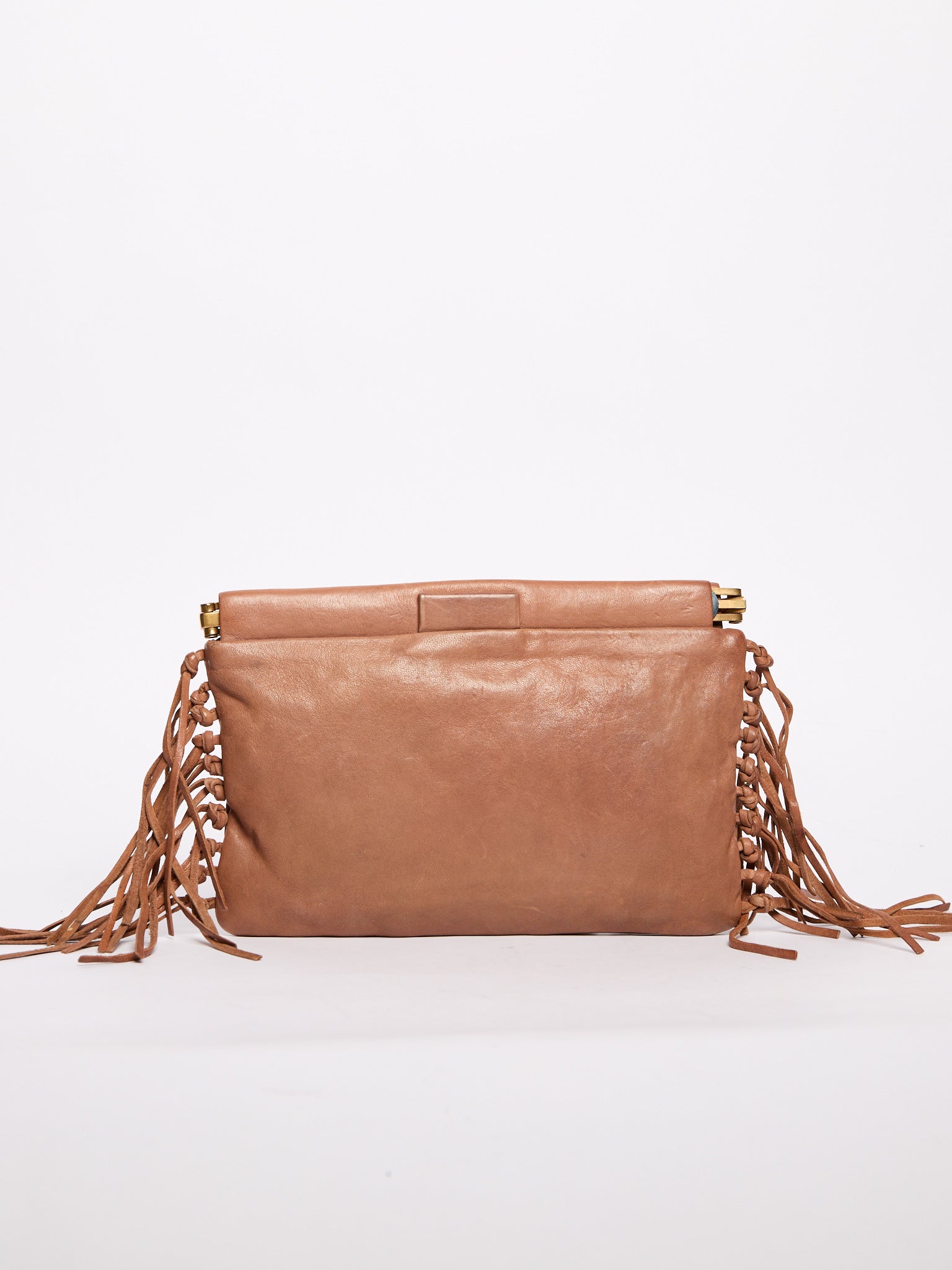 Miu Miu Brown Fringe Clutch