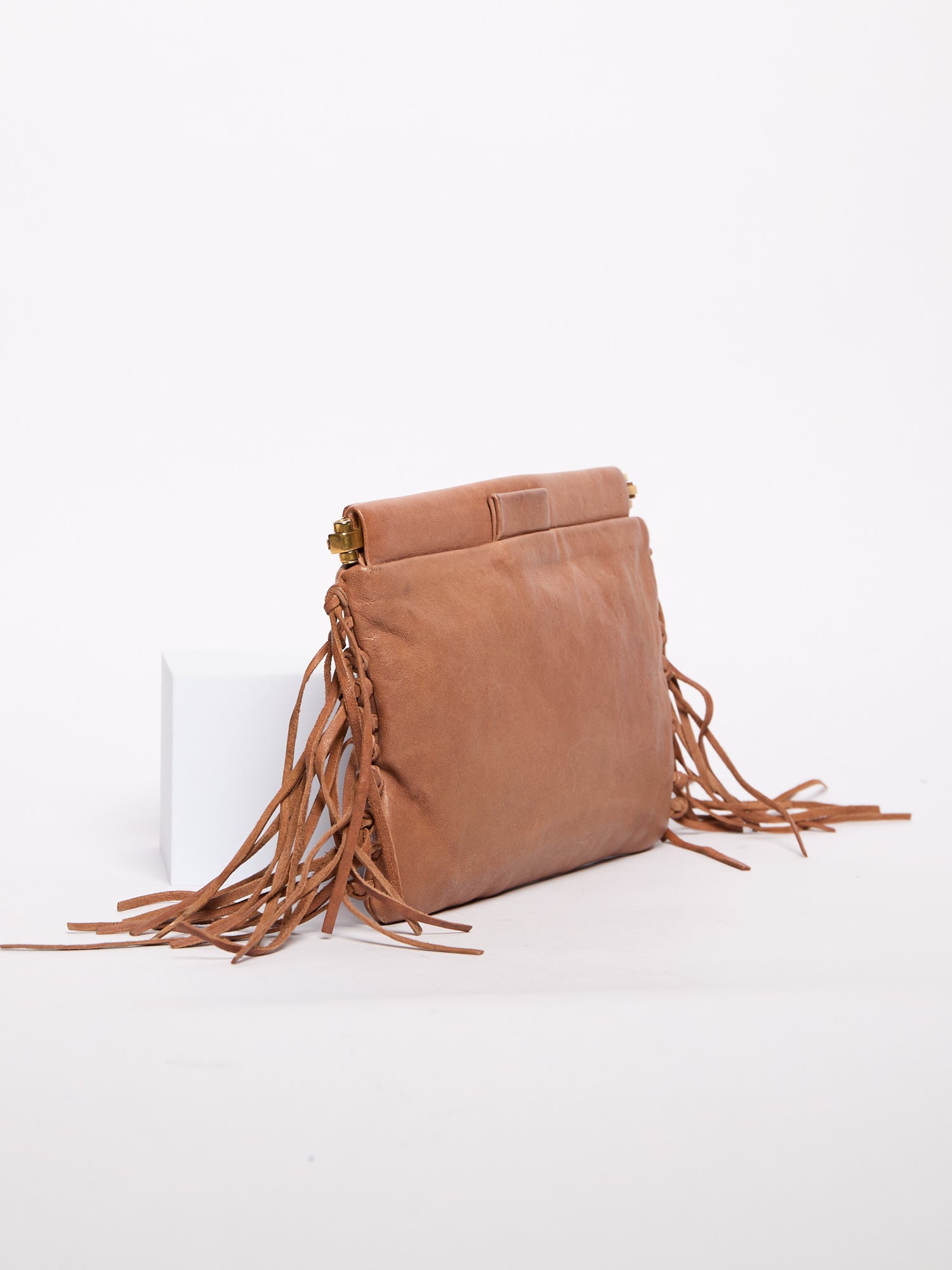 Miu Miu Brown Fringe Clutch