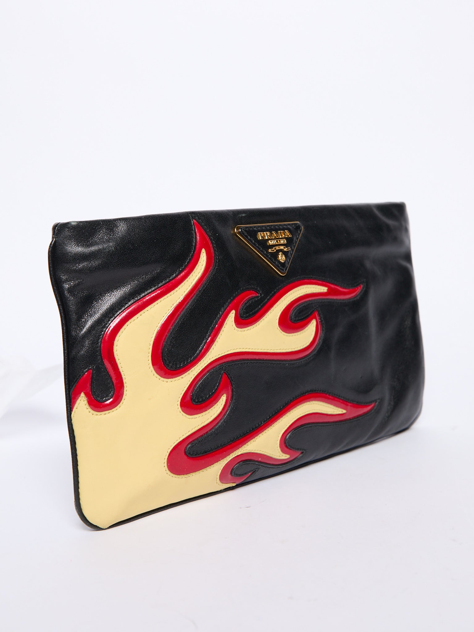 2000's Prada Leather Flame Clutch