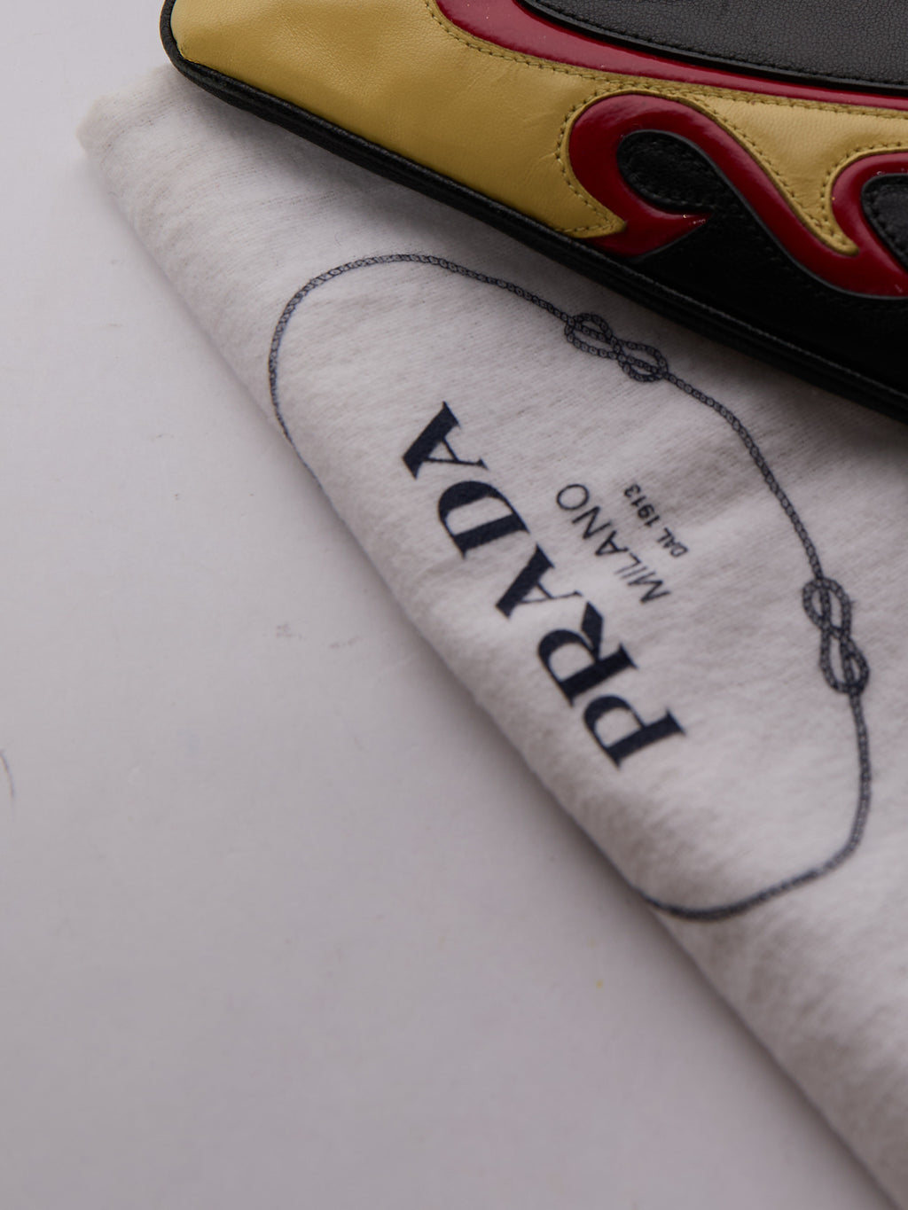 2000's Prada Leather Flame Clutch