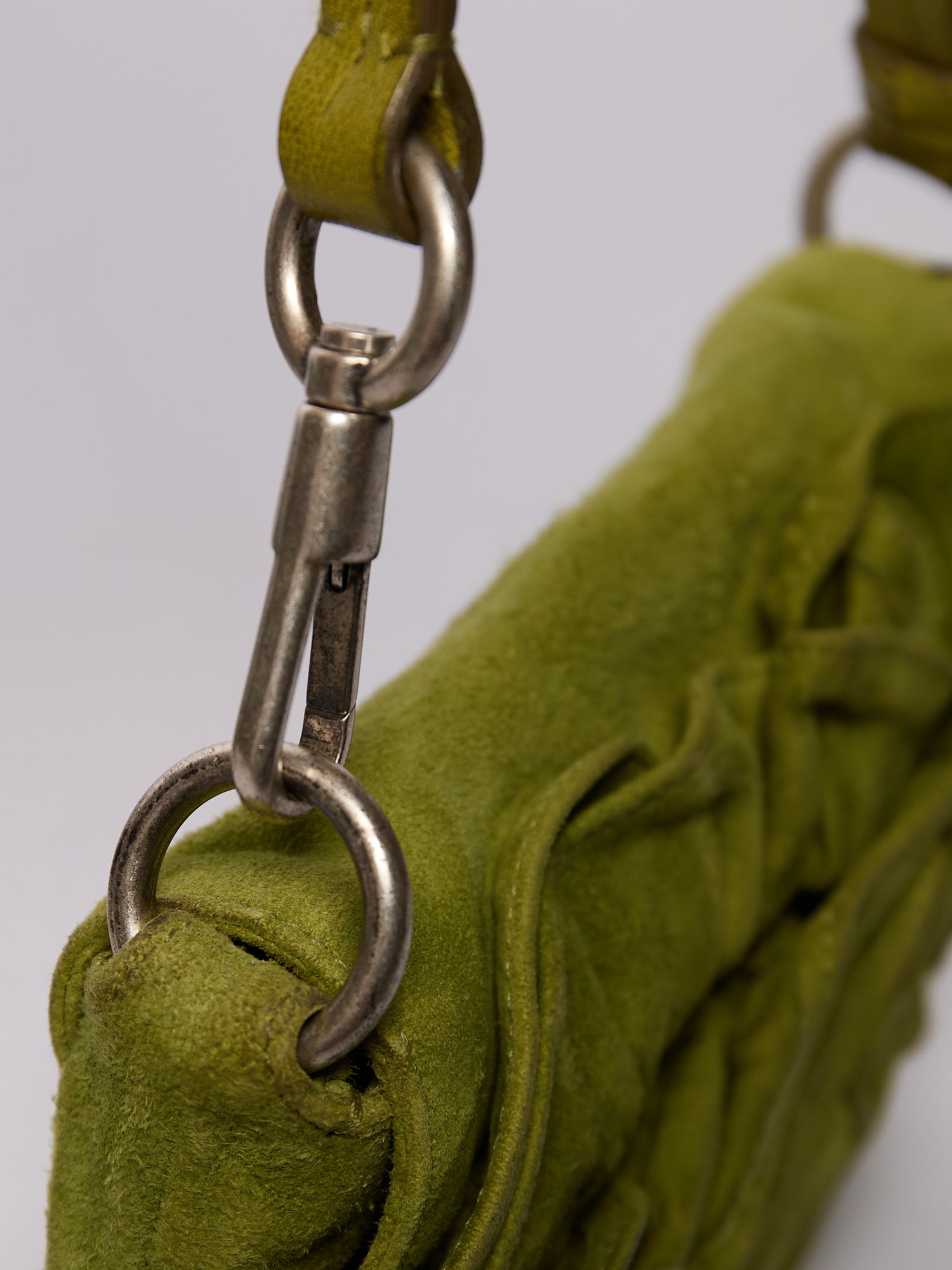Yves Saint Laurent Mini Green Suede Nadja Bag
