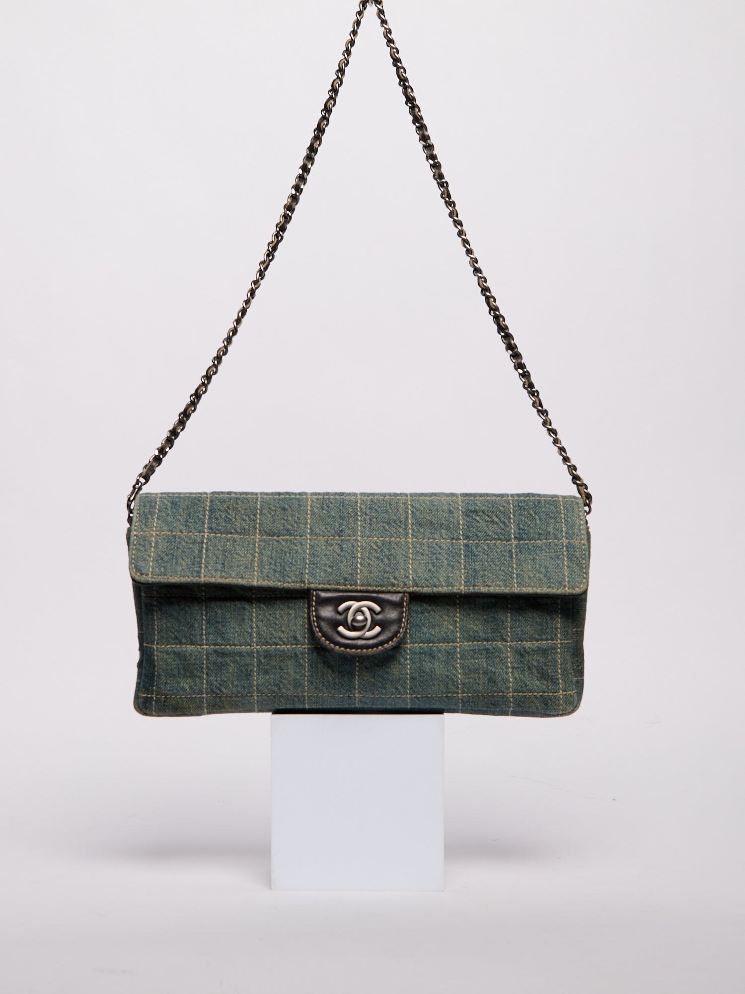 Chanel Denim East West Single Flap Bag
