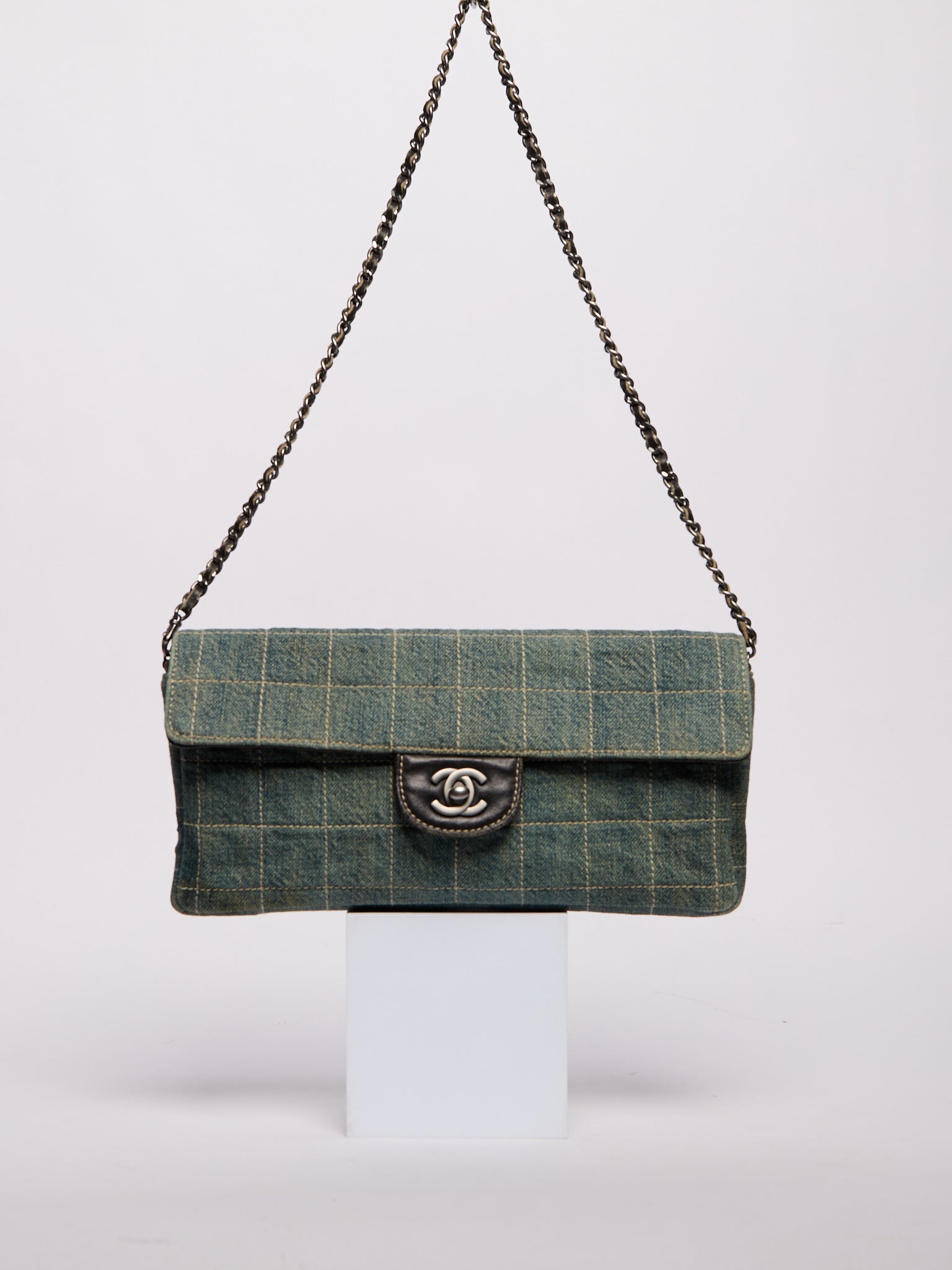 Chanel Denim East West Single Flap Bag